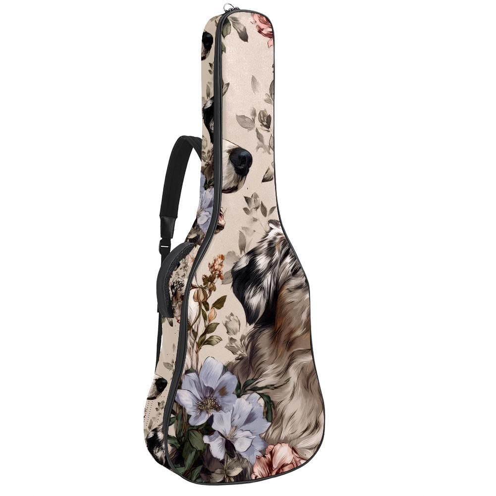 Gitarrentasche, volle Größe, 99 cm, 101,6 cm, 104,1 cm, 104,1 cm, 10 mm dick, gepolstert, Hirtenmuster, wasserdicht, mit Tasche, verstellbarer Schultergurt, stoßfest, Mehrfarbig 2, Modern