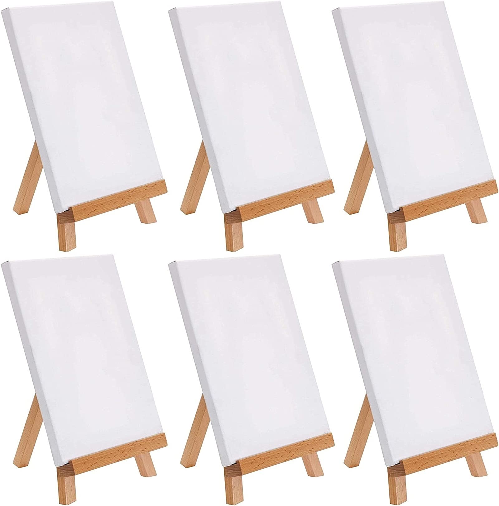 Toile étirée XMING 8x8 pouces avec kit de chevalet de bureau et support bois pour enfants