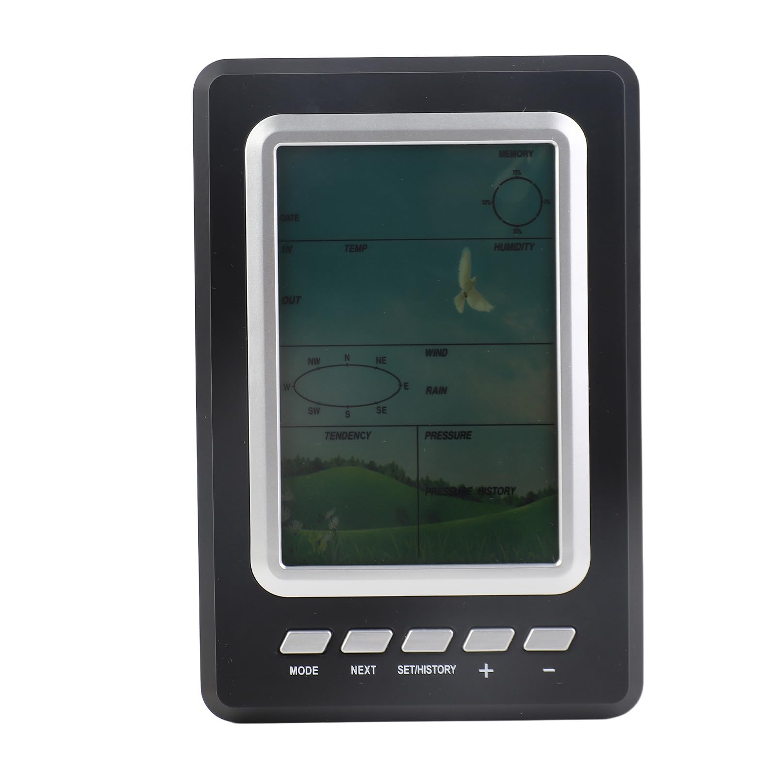Stazione di previsione meteorologica wireless con strumento di misurazione e precipitazioni a velocità del retroilluminazione LCD per la casa esterna Usa materiale ABS 19x12,8 cm