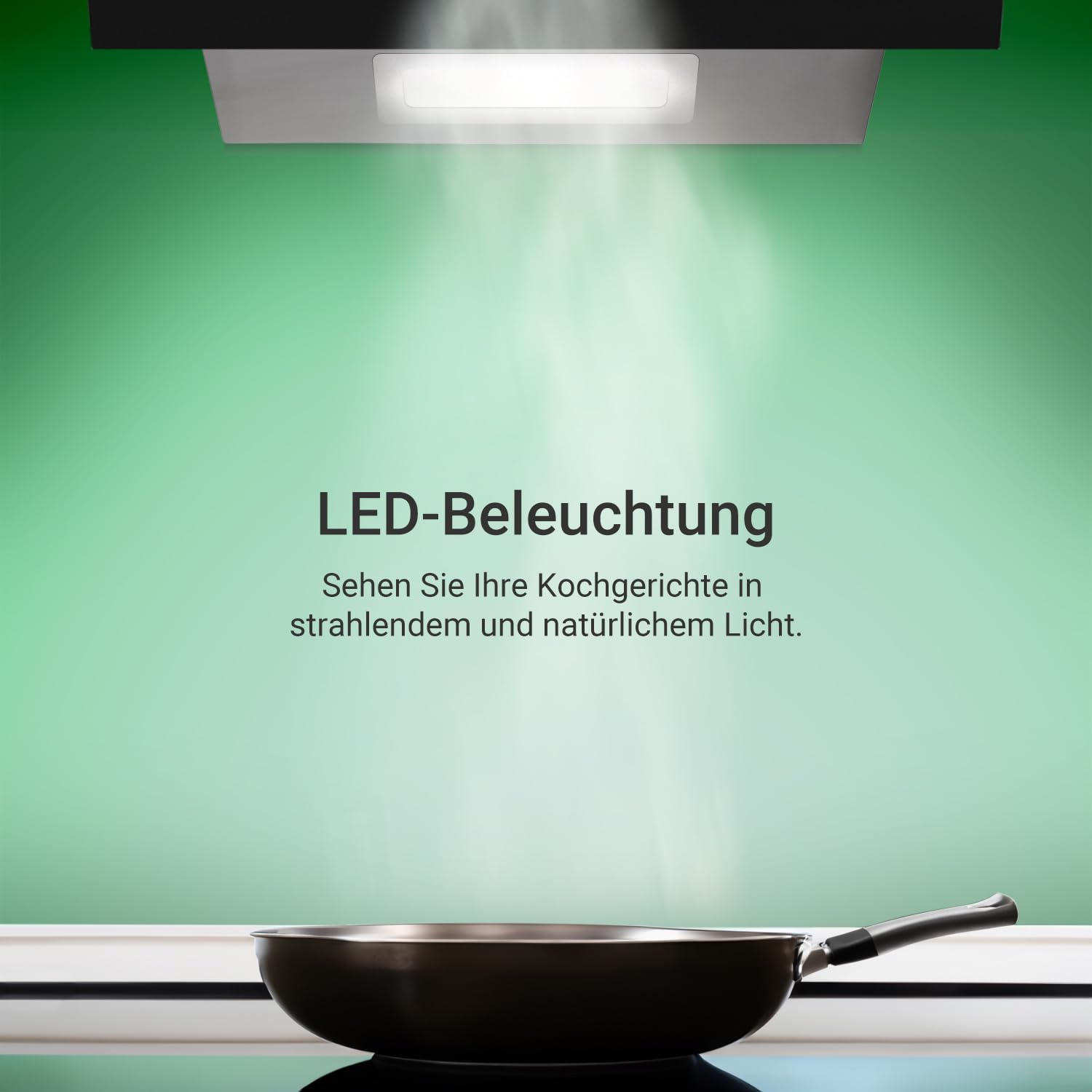 KKT KOLBE Kopffrei-Dunstabzugshaube VTH601ED, 60 cm | Abluft und Umluft, Edelstahl und Glas, schwarz-silber, LED-Beleuchtung, Druckknopf-Bedienung