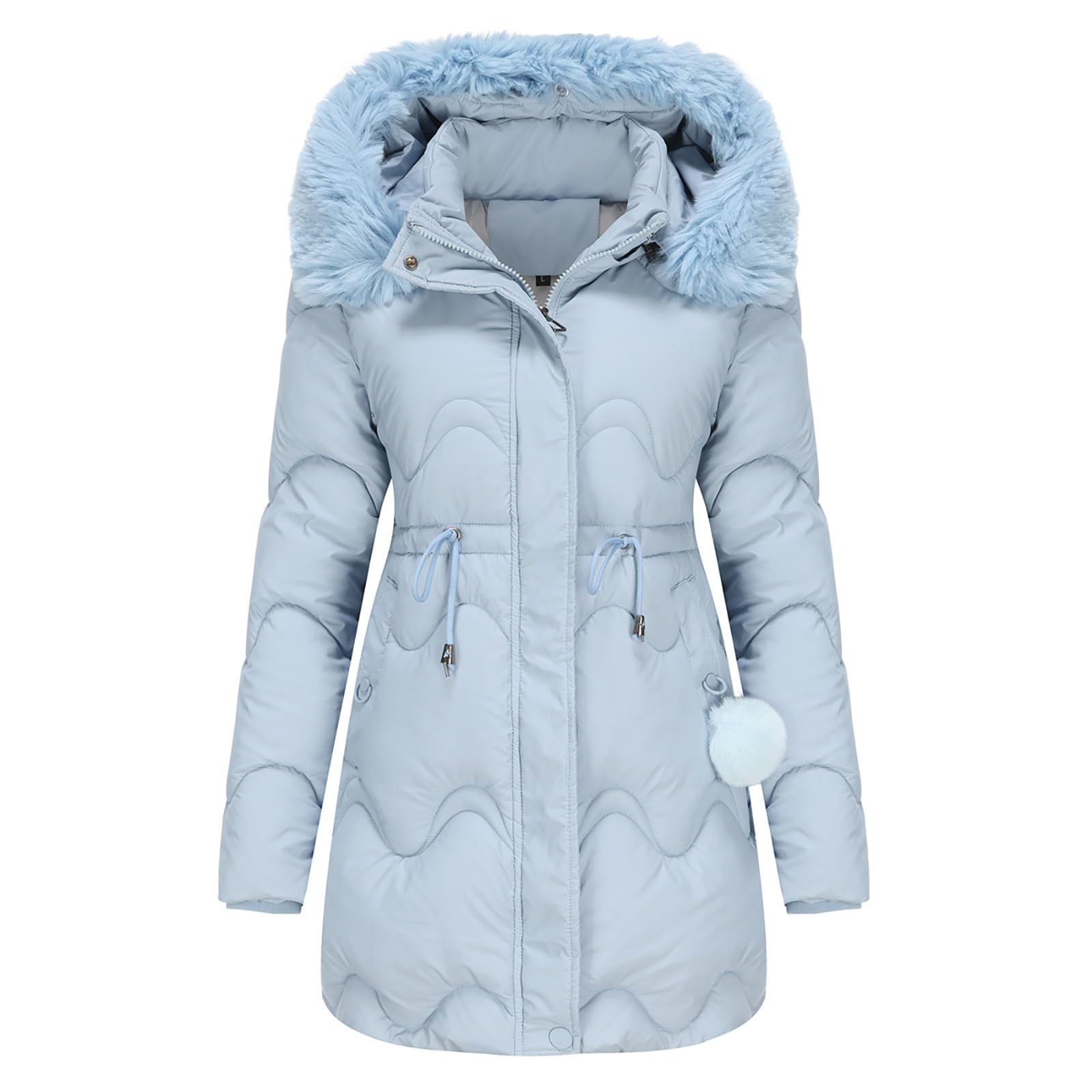 Black Friday Angebote 2024 Ab Wann, Prime Angebote Damen, Wintermantel Damen Warm Elegant Gepolsterte Winterjacke Für Damen Mit Flauschigem Kragen Lockerer Wintermantel Wachsjacke, Prime Angebote