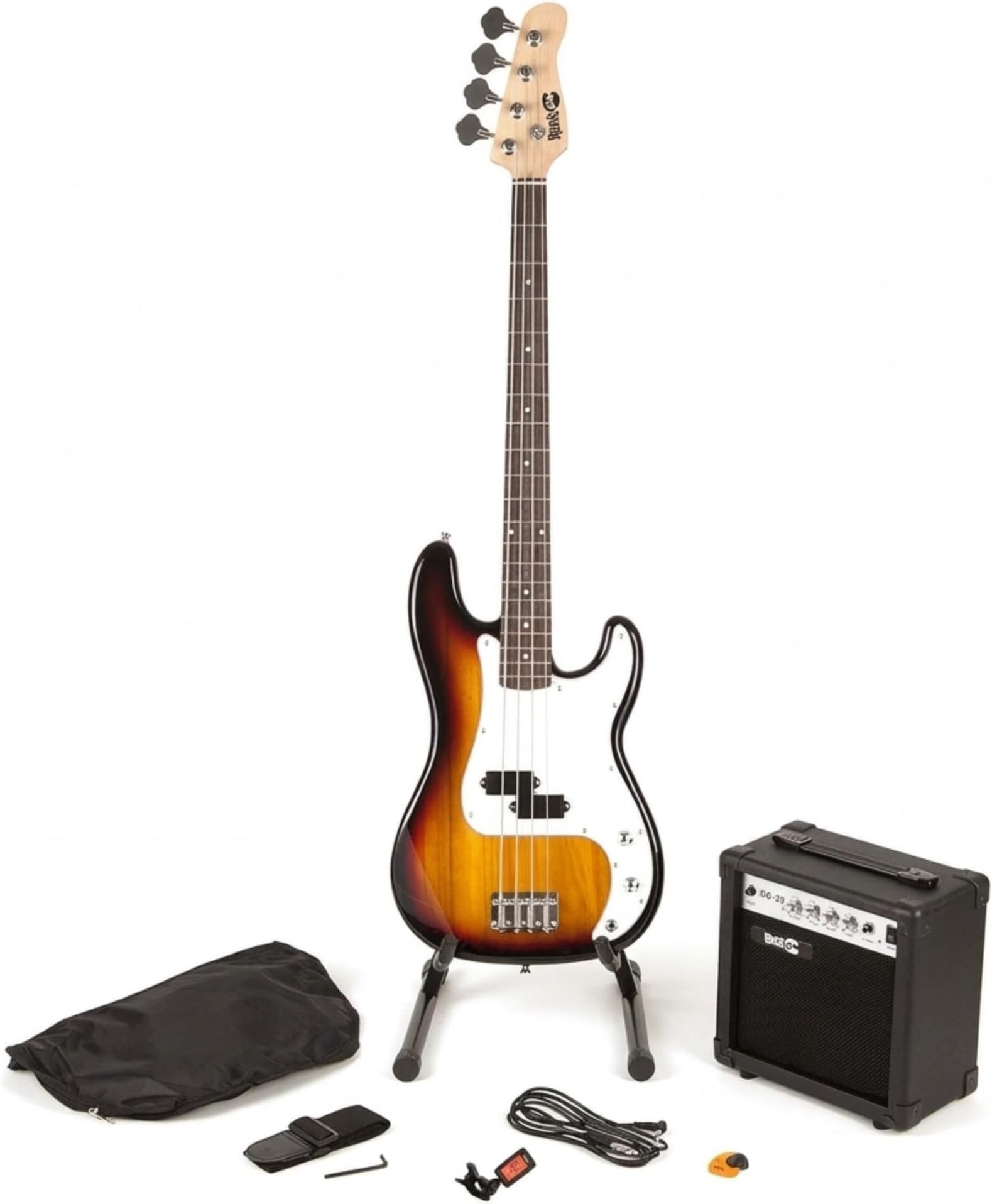RockJam Full-Size Bass Guitar Kit with Amp, Tuner, Stand & Bag