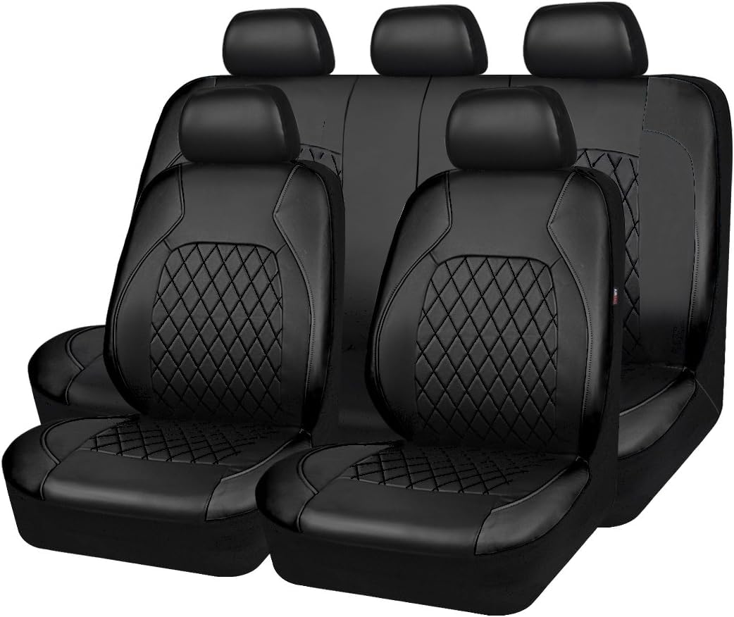 Protector de Asiento de Cuero PU para Lancia Phedra 2.0/Phedra 2.2 JTD，Fundas de Siento para Coche Lmpermeables Fundas Asientos