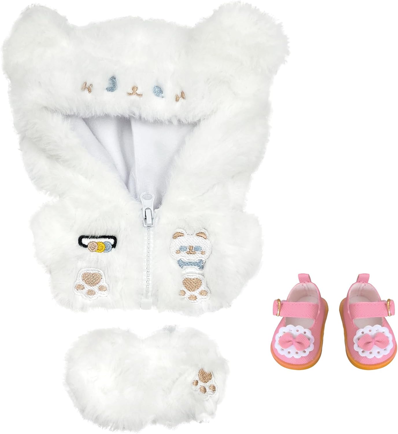20cm Plush Doll Clothes, Cute Bear Pajama Outfit Set for 8 Inch Anime Plushies - Soft Pajamas, Kawaii Doll Costume (Clothes Only, No Doll Included) Only for Ages 14+ Use