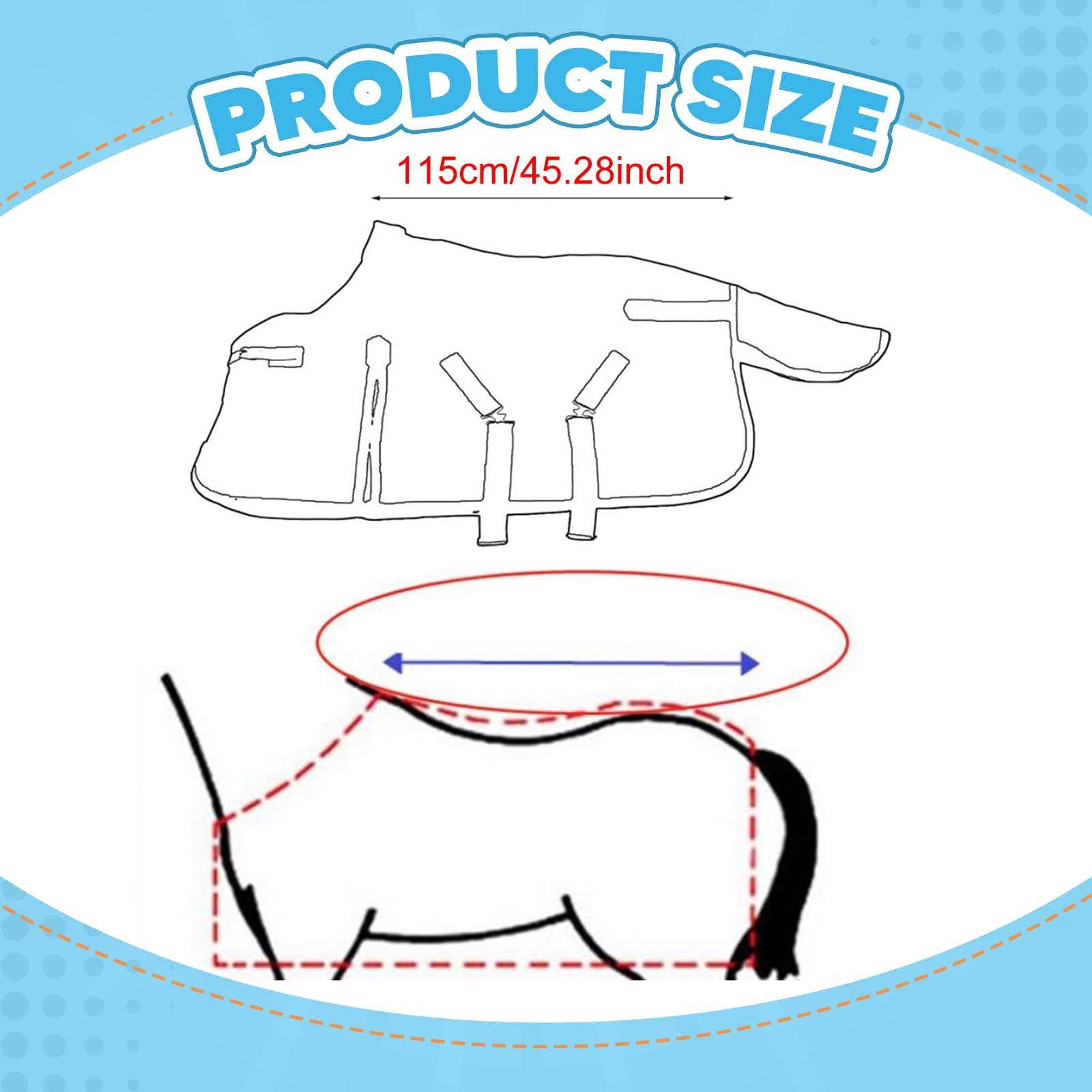 Qianly Manta para Caballo con Protección contra Viento Y Frío Sábana Impermeable para Lluvia Abrigo Térmico para Potro Vestimenta Ecuestre Adecuada para