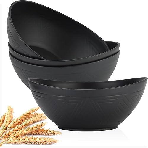 Vista 10 de Homienly Tazones para Ensalada 6 PCS Tazones de Paja de Trigo - Tazón Grande para Servir de 60oz - Tazón para Cereal Apto para Microondas y 6 piezas