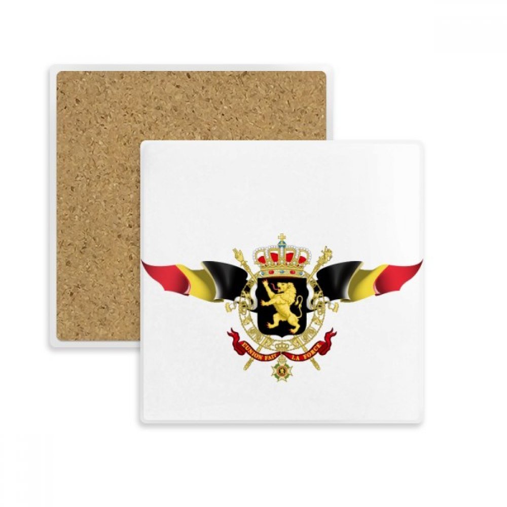 Cadeau de boissons dessous de verre drapeau Belgique pierre absorbante