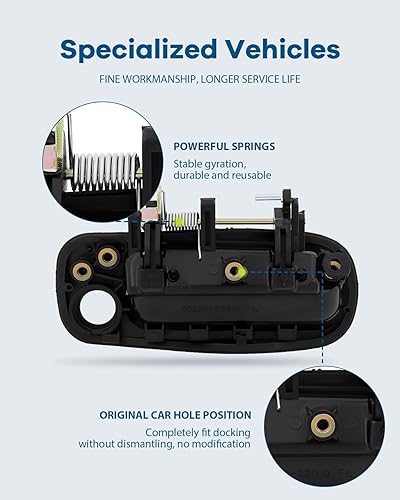 Miniatura 6 de LUJUNTEC Manijas de puerta interiores exteriores para el lado del pasajero del conductor para 1993-1996 para Toyota Camry (8 piezas)