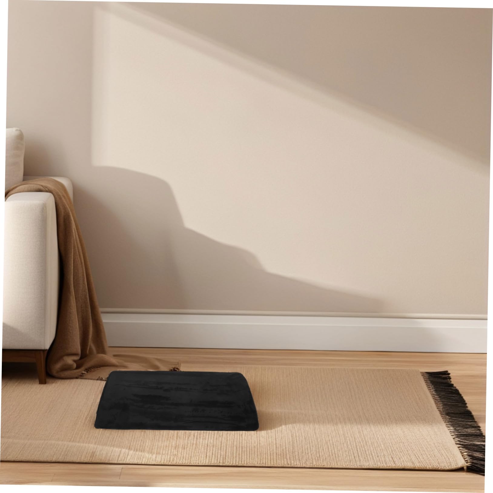 Poggiapiedi in Memory Foam Rettangolare Nero per Gaming e Casa | Coprisedile Sfoderabile e Lavabile, Base Antiscivolo, Design Portatile con Maniglia