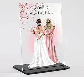 Personalised Bee - Bridesmaid Personalised Gift Acrylic Plaque, Bridesmaid Proposal Gifts, Will You Be My Bridesmaid, Maid Of Honour Present, Thank you for Being My Bridesmaid, Custom Illustration