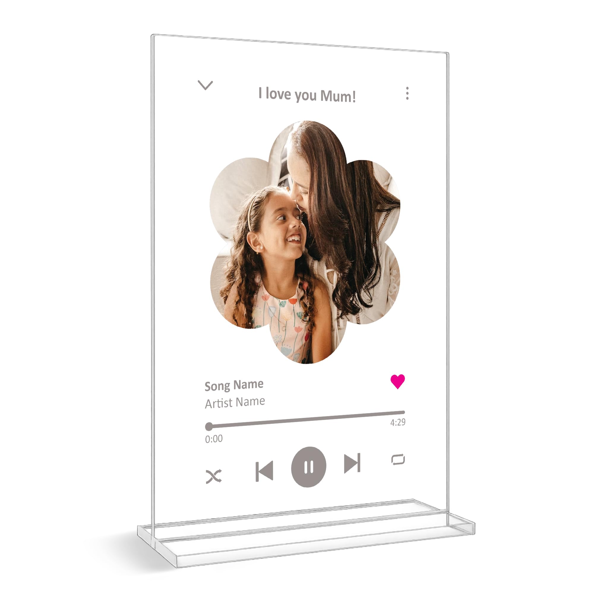 Red Ocean Personalised Custom Photo Song Plaque Gift For Women - Mothers Day Gifts For Mum - Personalised Gift For Daughter Mum Auntie Nan Friend