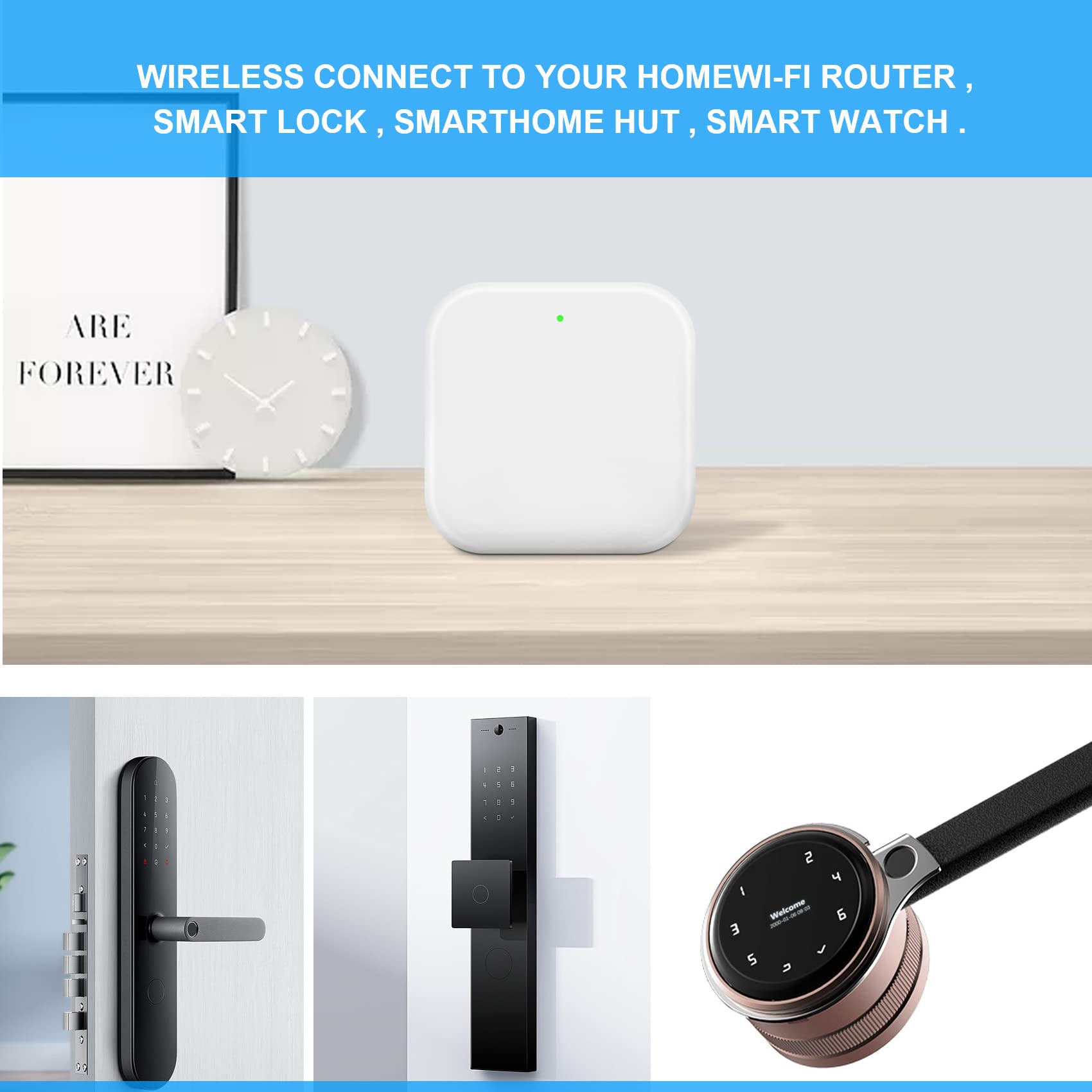 Jevina Gateway G2 pour application Tt Lock Bluetooth Serrure électronique de porte WiFi