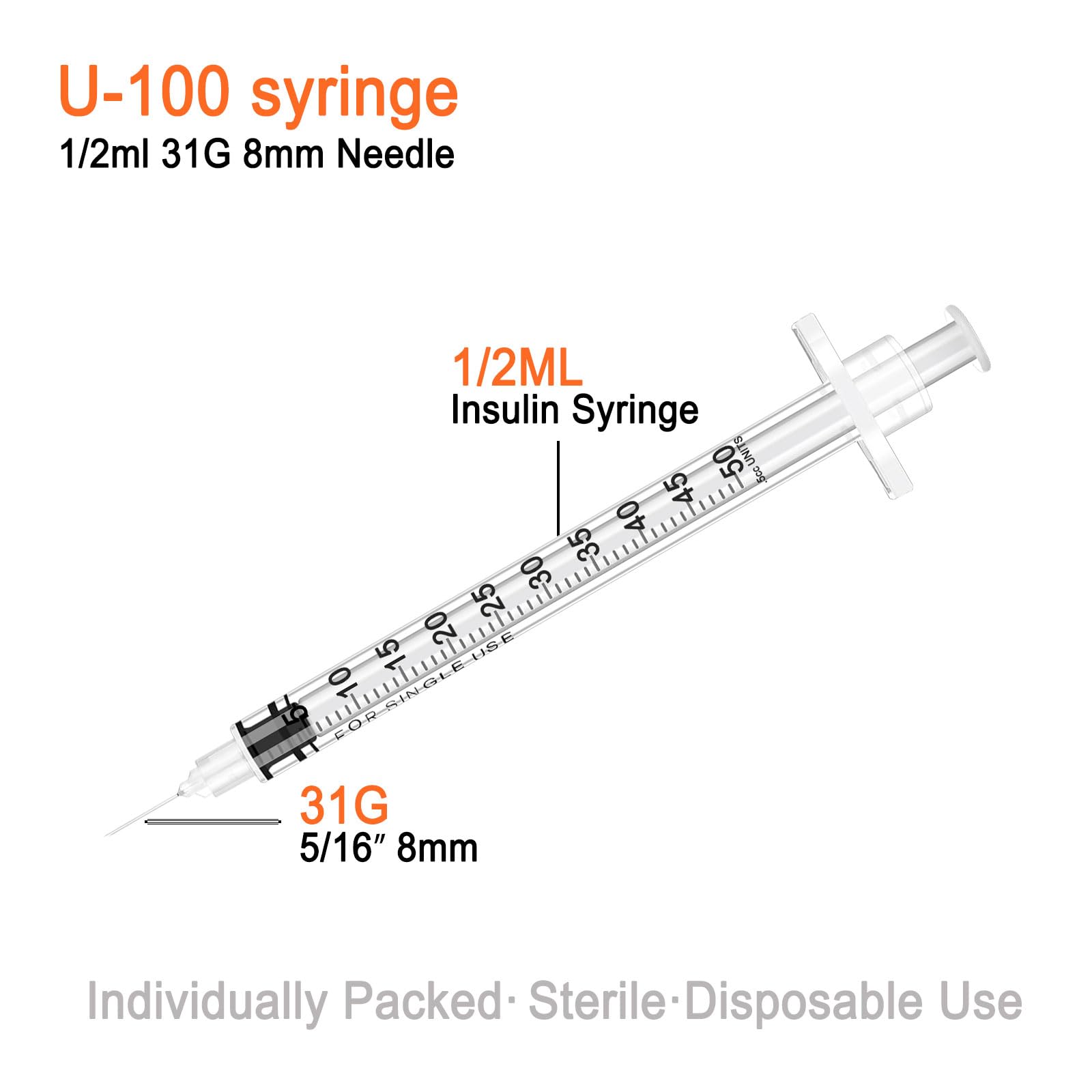 Syringe Needles - 0.5ml 31G, Pack of 100 -2
