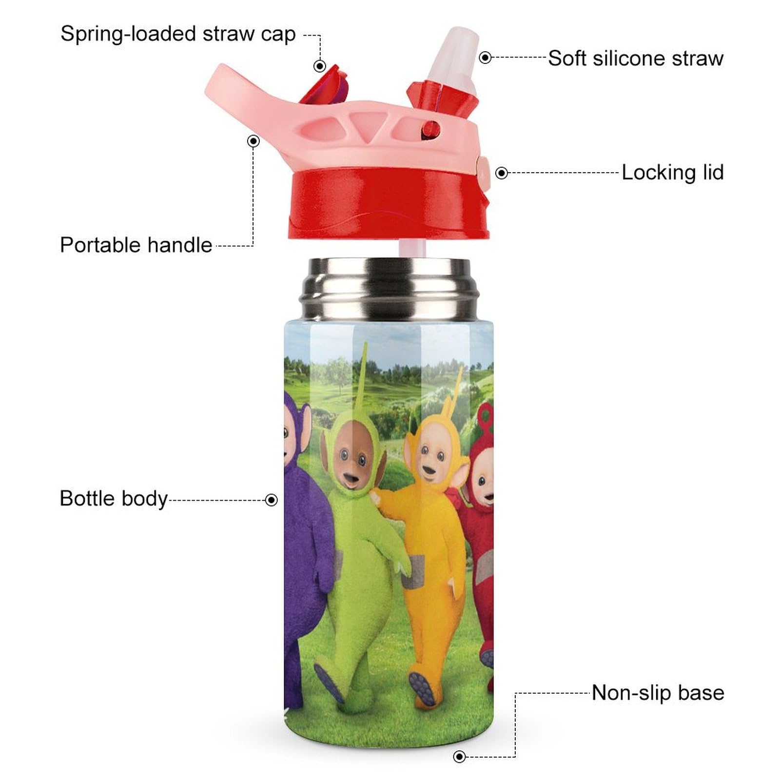 Amazon｜テレタビーズ ボトル 水筒 500ml ストロー 水筒 超軽量