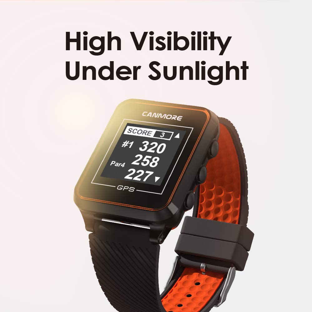 Canmore TW353 Reloj GPS de Golf para Hombres y Mujeres, actualización Gratuita de más de 41.000 Campos precargados en Todo el Mundo, Accesorio de Golf Esencial y Ligero para golfistas,Naranja