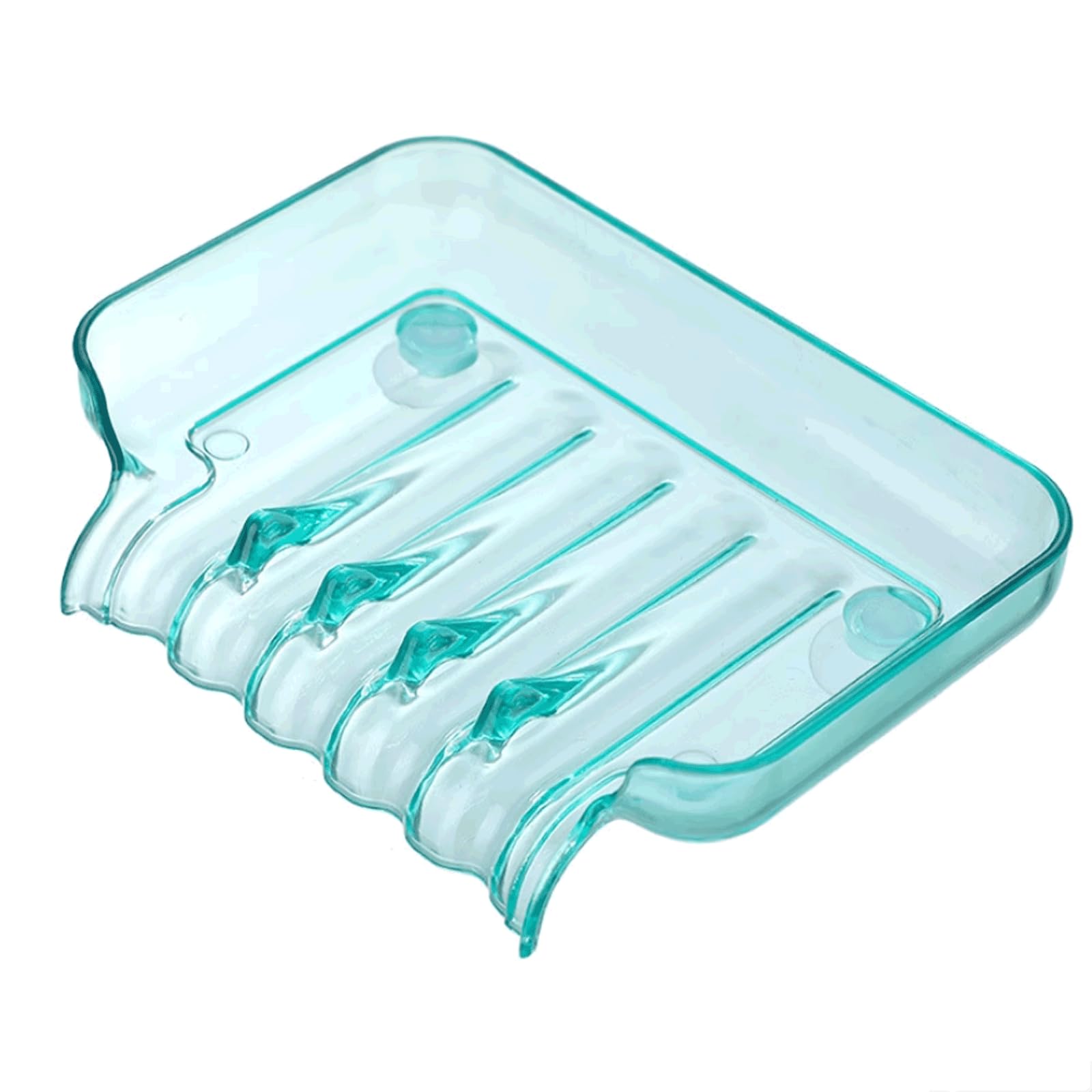 Soap Dish， Simple with Suction Cup Soap Dish Plastic Soap Container with Drainage Soap Dish Holder Countertop Soap Case Box Saver for Home Easy to wash(Blue)