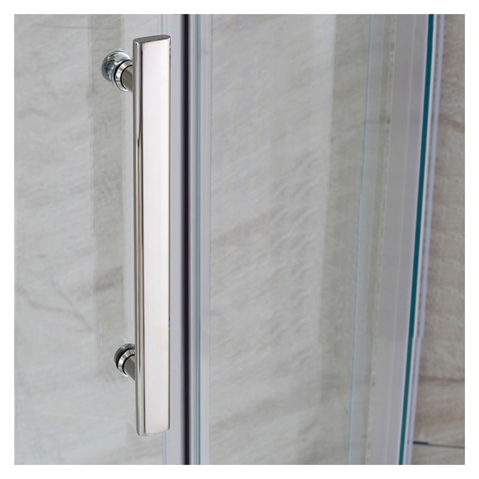 Poignée de porte en verre de douche coulissante en acier inoxydable push-pull