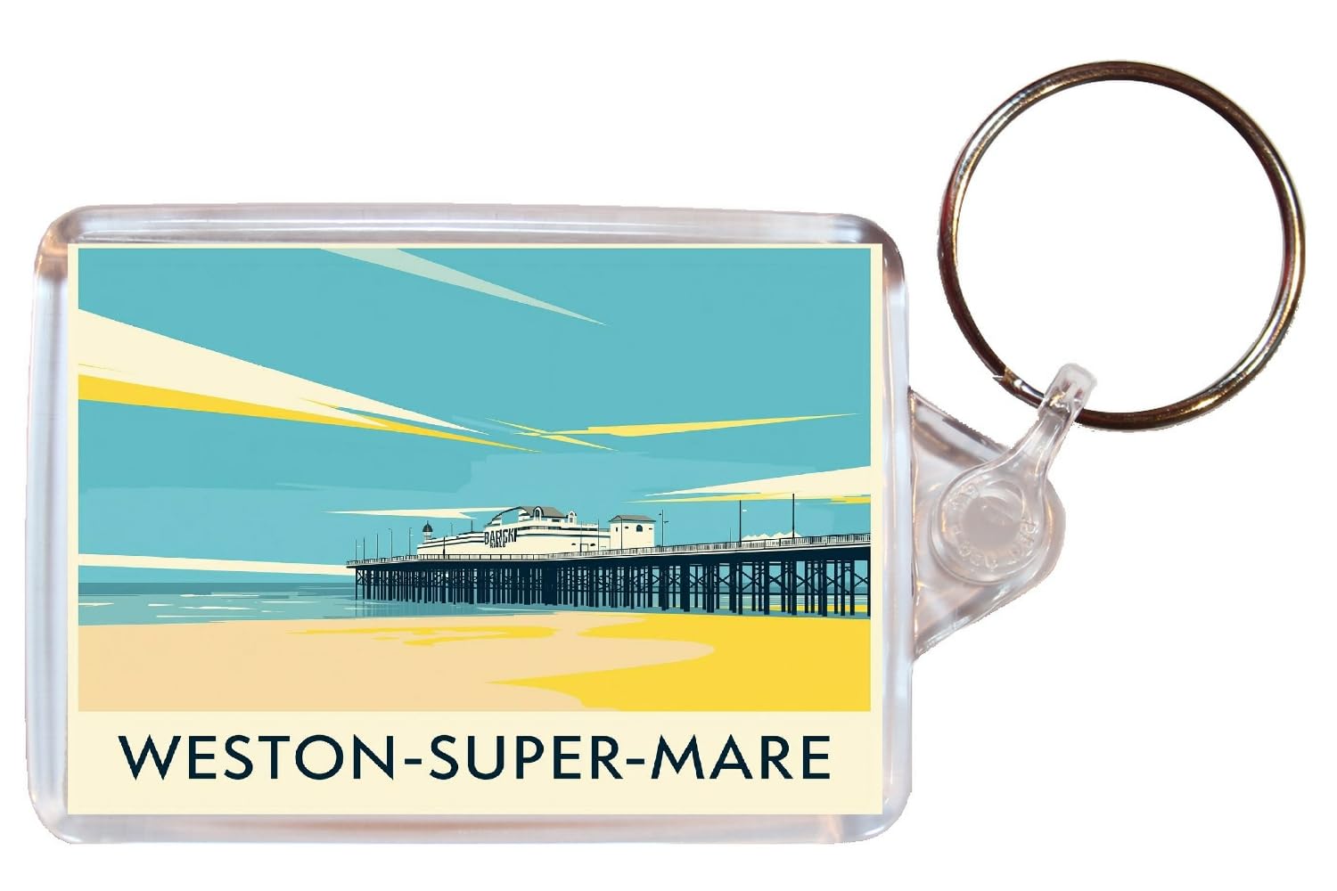 Baked Bean Store Weston-super-Mare - Somerset - Double Sided Keyring Artistic BBS26KEY386