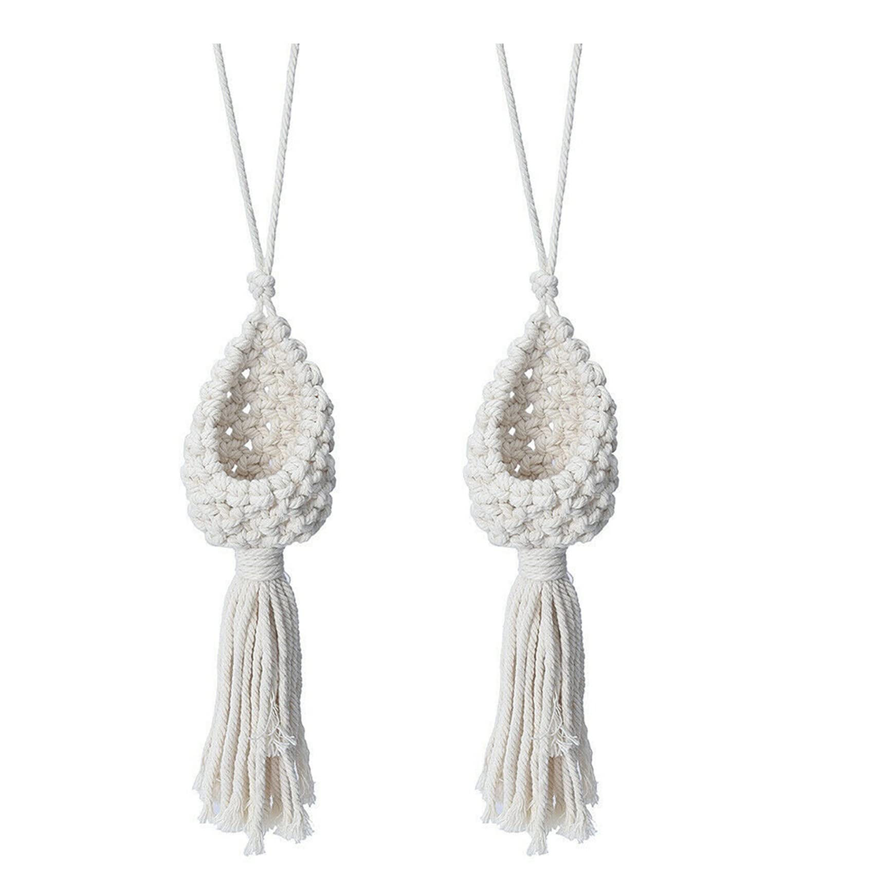 Hndhbfgrt 3X Boho Macrame Air Plant Hanger Tillandsia Hanging Basket Rope Holder Flower Home Decor (10CM)