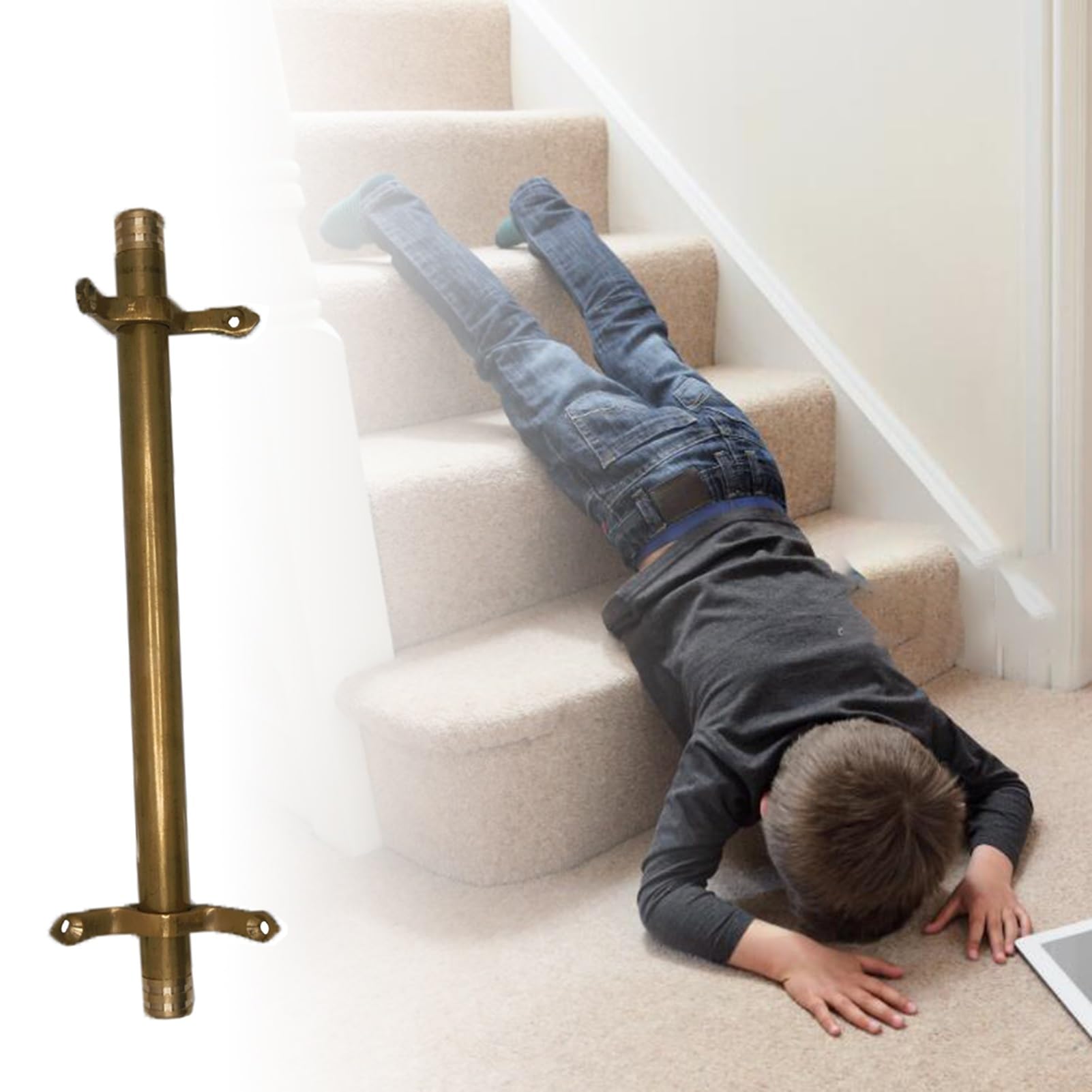 Decoración dorada para escaleras con varillas de 90 cm para alfombras de hogar