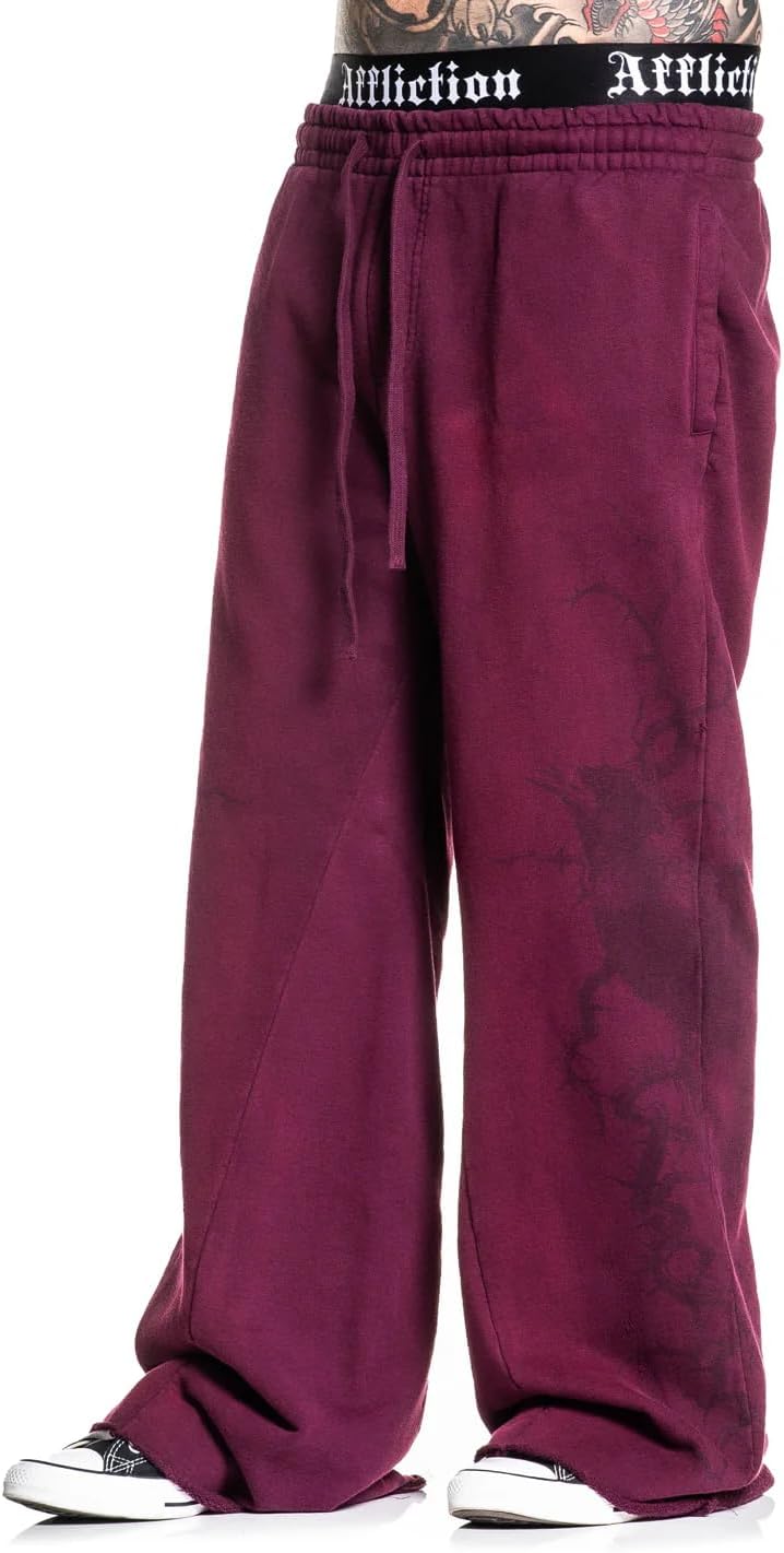 Affliction Men's Sweatpants with Gothic Tribal Design, Elastic Waistband, Drawstring Closure Y2K - Image 6