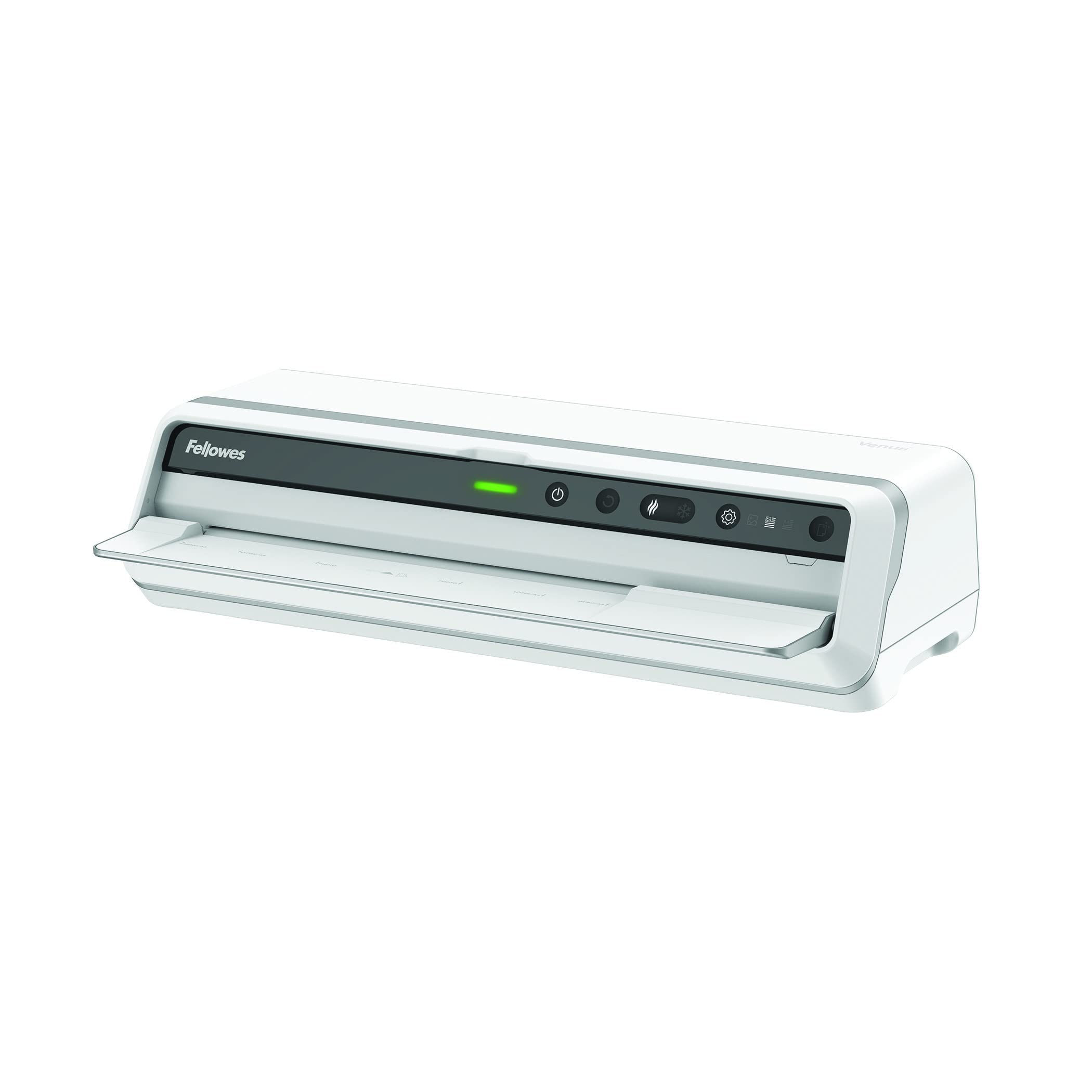Fellowes Plastificatrice a caldo Venus A3, fino a 250 micron, colore bianco, starter pack 10 pouches + Pouches Lucide Enhance80, Formato A3, 100 pezzi