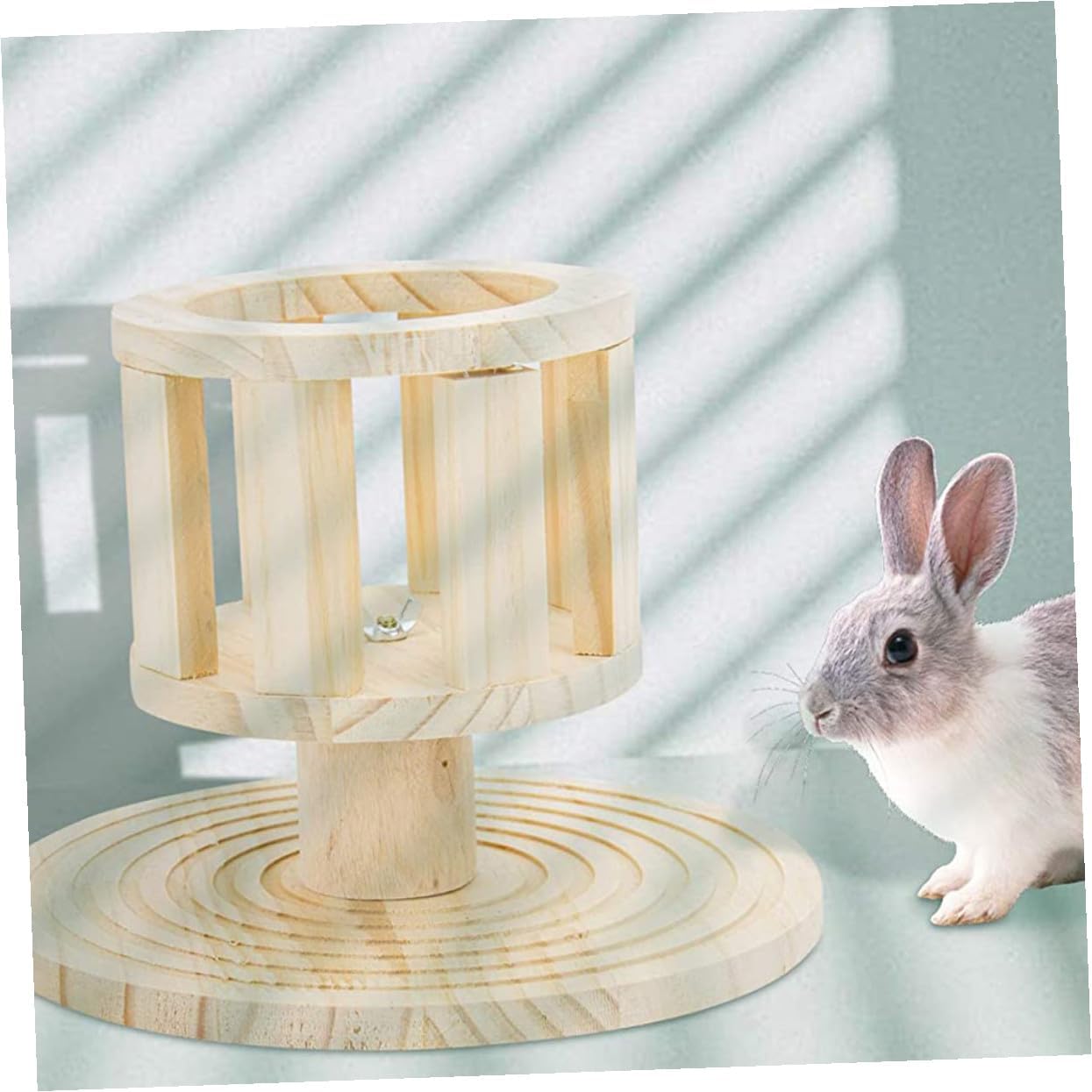 Generic Wooden Rabbit Feeding Bowl with Smooth Edges Standing Feeder Rack for Guinea Pigs and Small Animals Safe Design to Minimize Food Waste and Create Comfortable Living Space