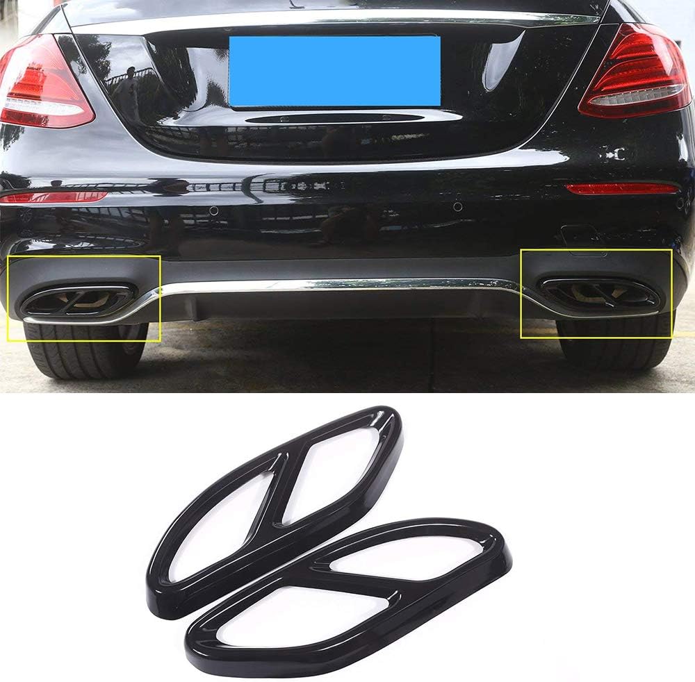 Amazon Com Yiwang 304 Stainless Steel Pipe Throat Exhaust Outputs Tail Frame Trim Cover For Mercedes Benz W213 W205 Coupe W246 W216 Glc Gle Gls Cla Auto Accessories Glossy Black Automotive