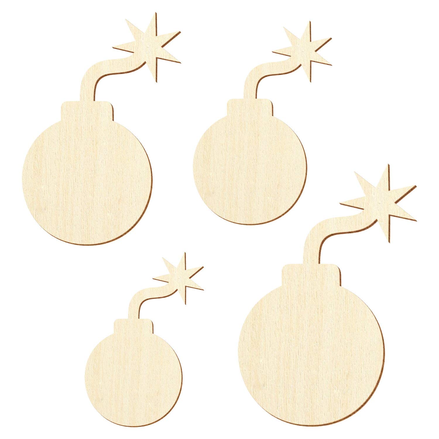 Bombas de madera – Decoración manualidades 5 – 50 cm, tamaño: 43 cm, paquete con 100 unidades