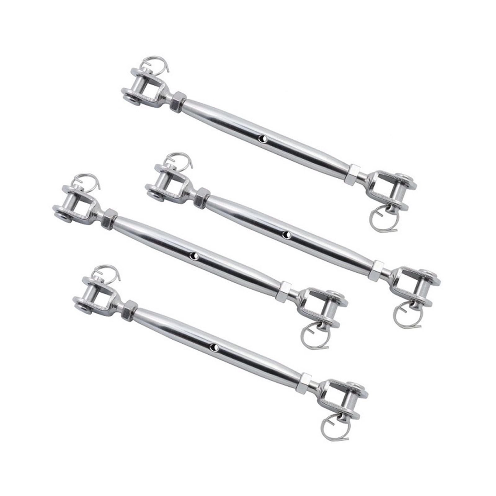 Cbtyacvlp 4 Pieces Stainless Steel 316 Closed Body Turnbuckle Jaw And Jaw M5 M6 M8 Polished Rigging Hardware For Boat Yacht(,M8)