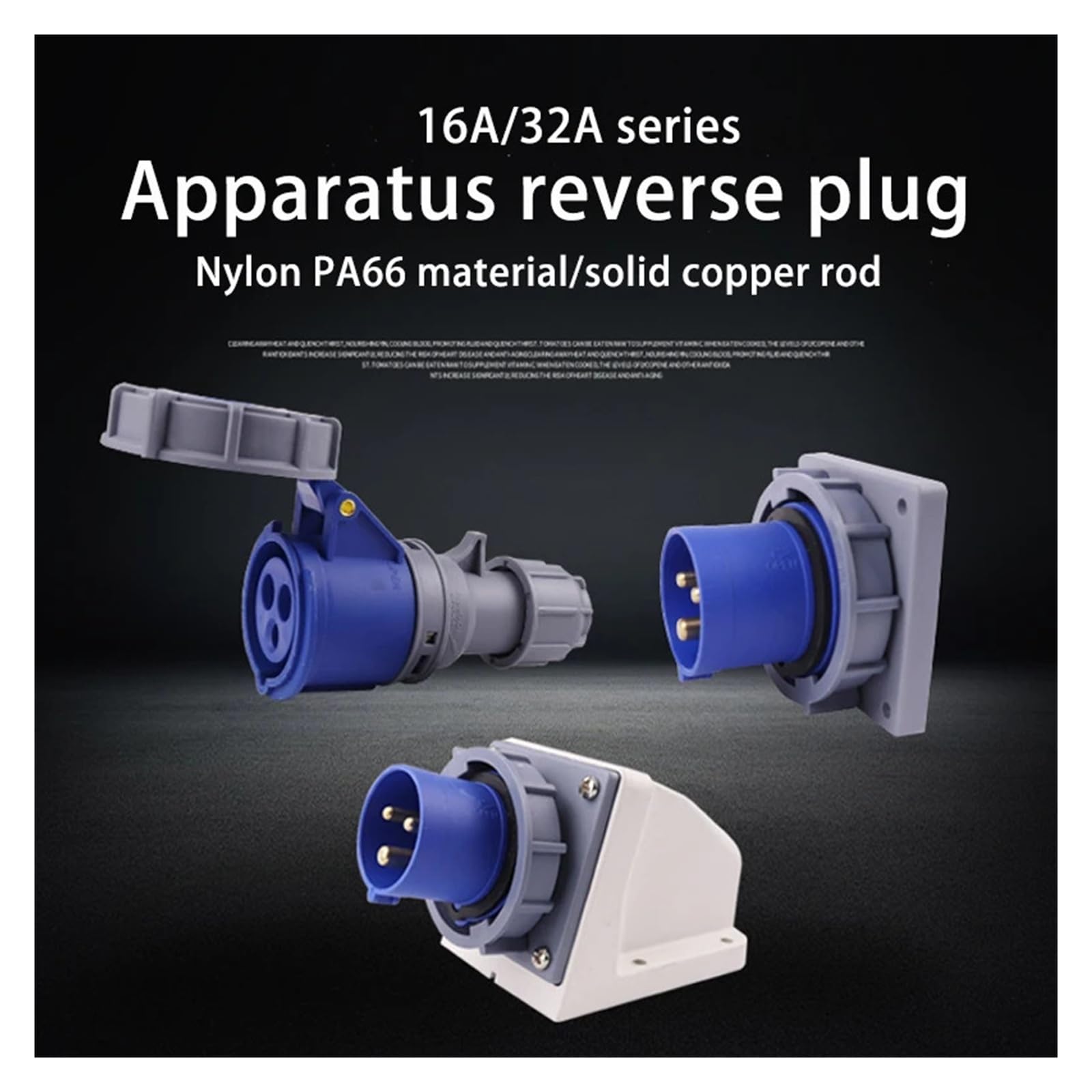 Prise Murale étanche IP67 for Appareil Industriel, 16 A, 32 A, 3 pôles, 4, 5 Broches, Montage sur Panneau, 220 V, 380(Wall Plug 5P 16A)