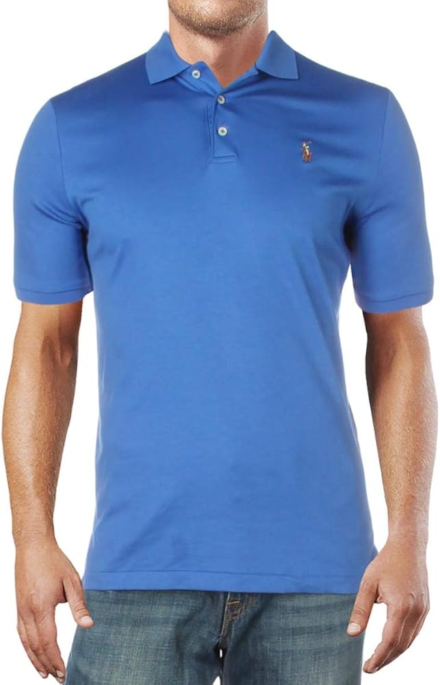Polo Ralph Lauren Mens Logo Embroidered Polo Shirt Blue S at