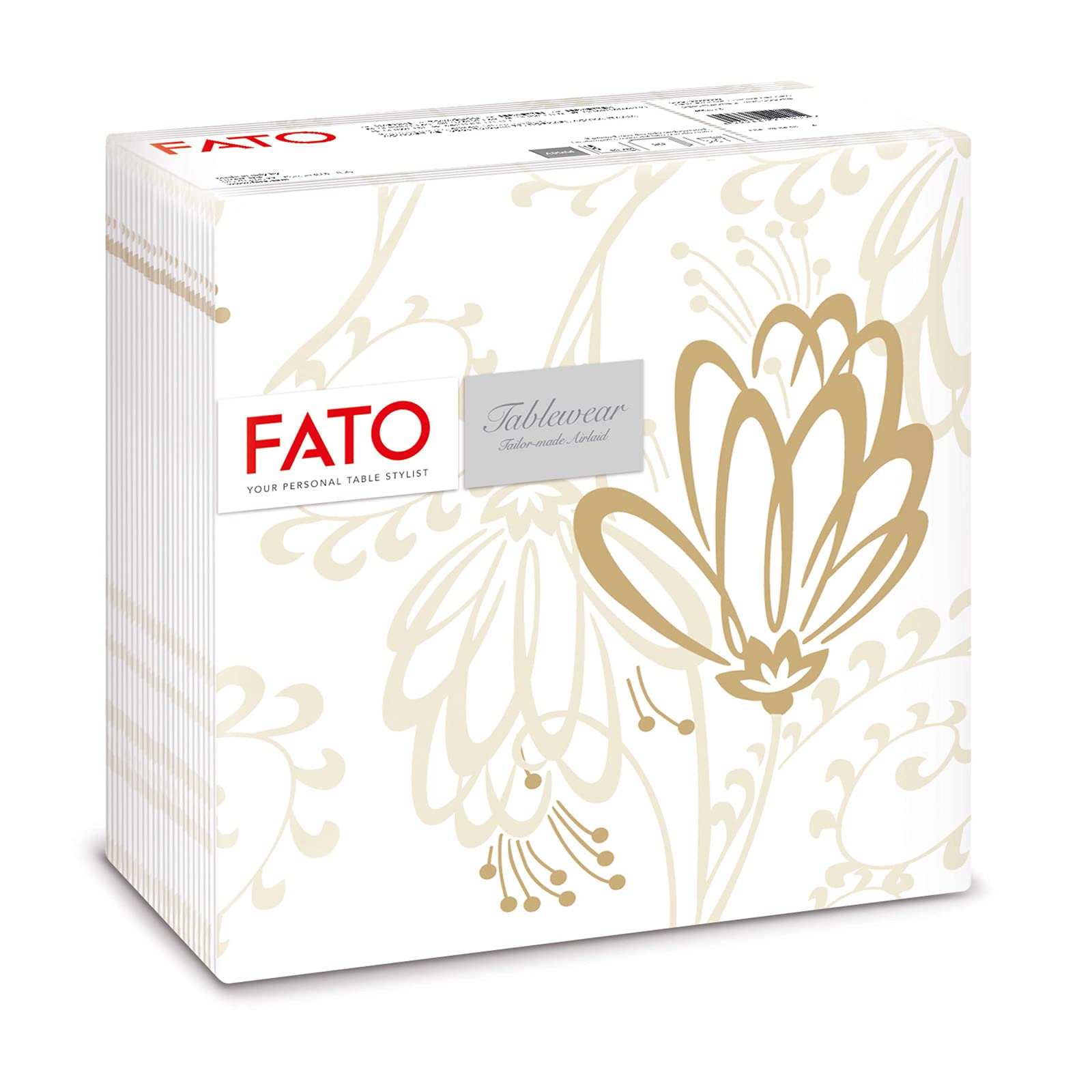 Fato - Dry Paper Napkins, airlaid, Fabric Effect, Pack of 50, Napkins, Size 40 x 40 Folded in 4, Design Boulevard