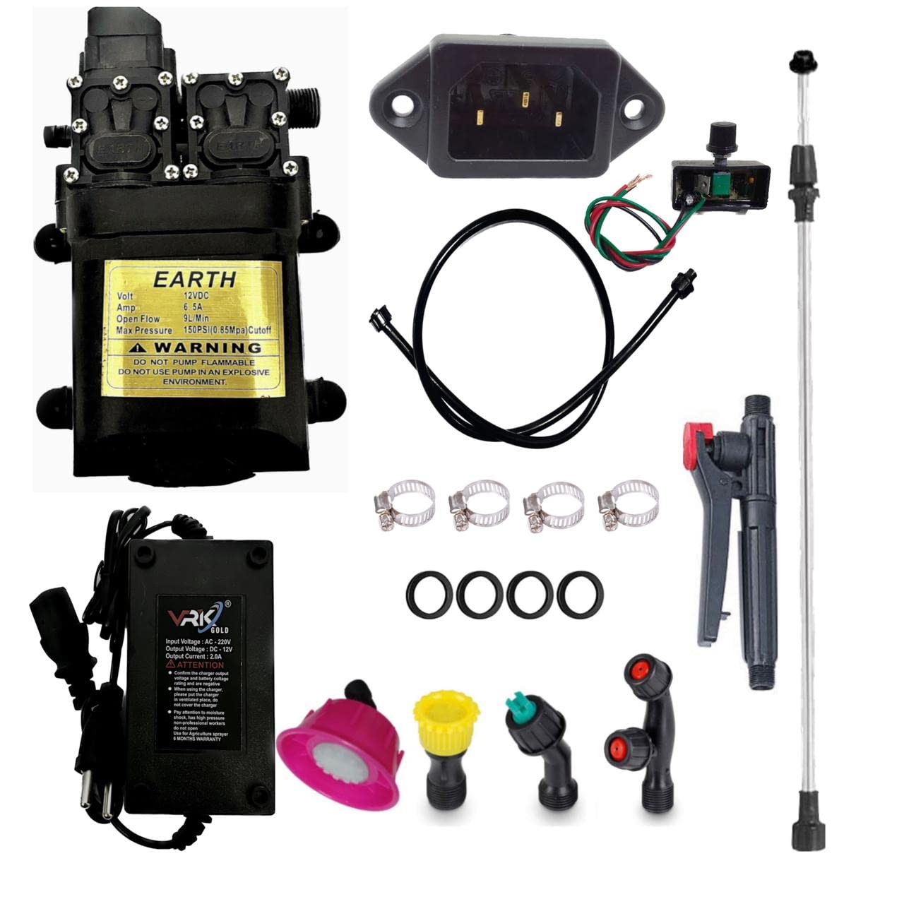 Garden Basket Hubb Double Motor Pump 12V DC, 3 Pin Socket, Pipe, Lance, Trigger Clutch, Clips, Nozzles, Washers, Regulaotor & Charger for Gardening (Set of 10) (B0C249SY6Q) Amazon Price History, Amazon Price Tracker