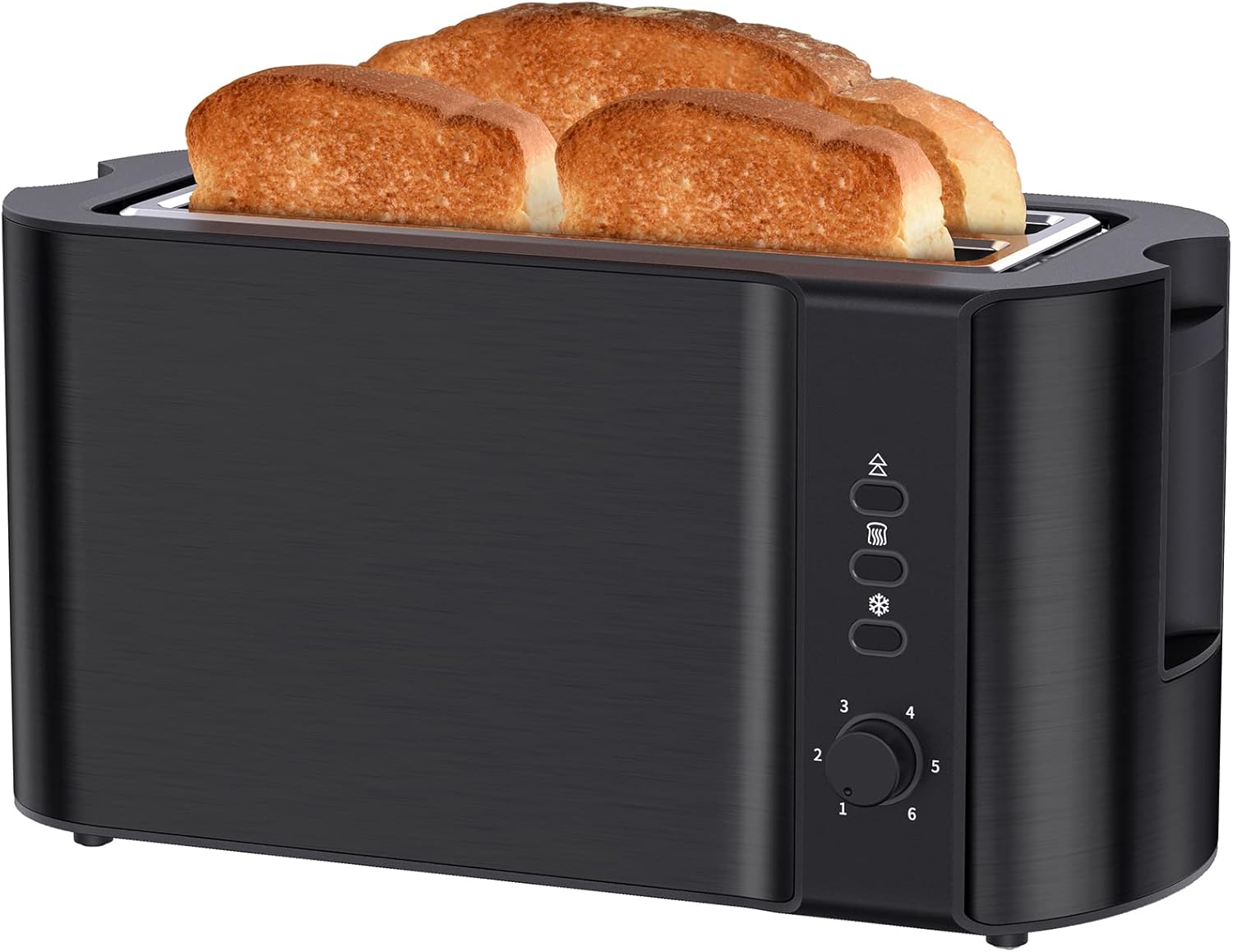 Toaster 4 Slice, Long Slot Toaster with Warming Rack, Stainless Steel