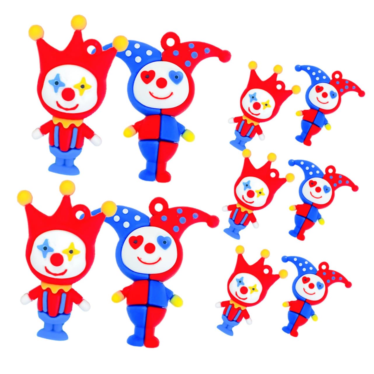 NUOBESTY 30 Stk Clown-zubehör Auto Zubehör Schlüsselbund Auto-gadgets Schlüssel Anhänger Taschenanhänger Für Neujahr Clown-ornament Clown-anhänger Modellieren Schlüsselanhänger Pvc
