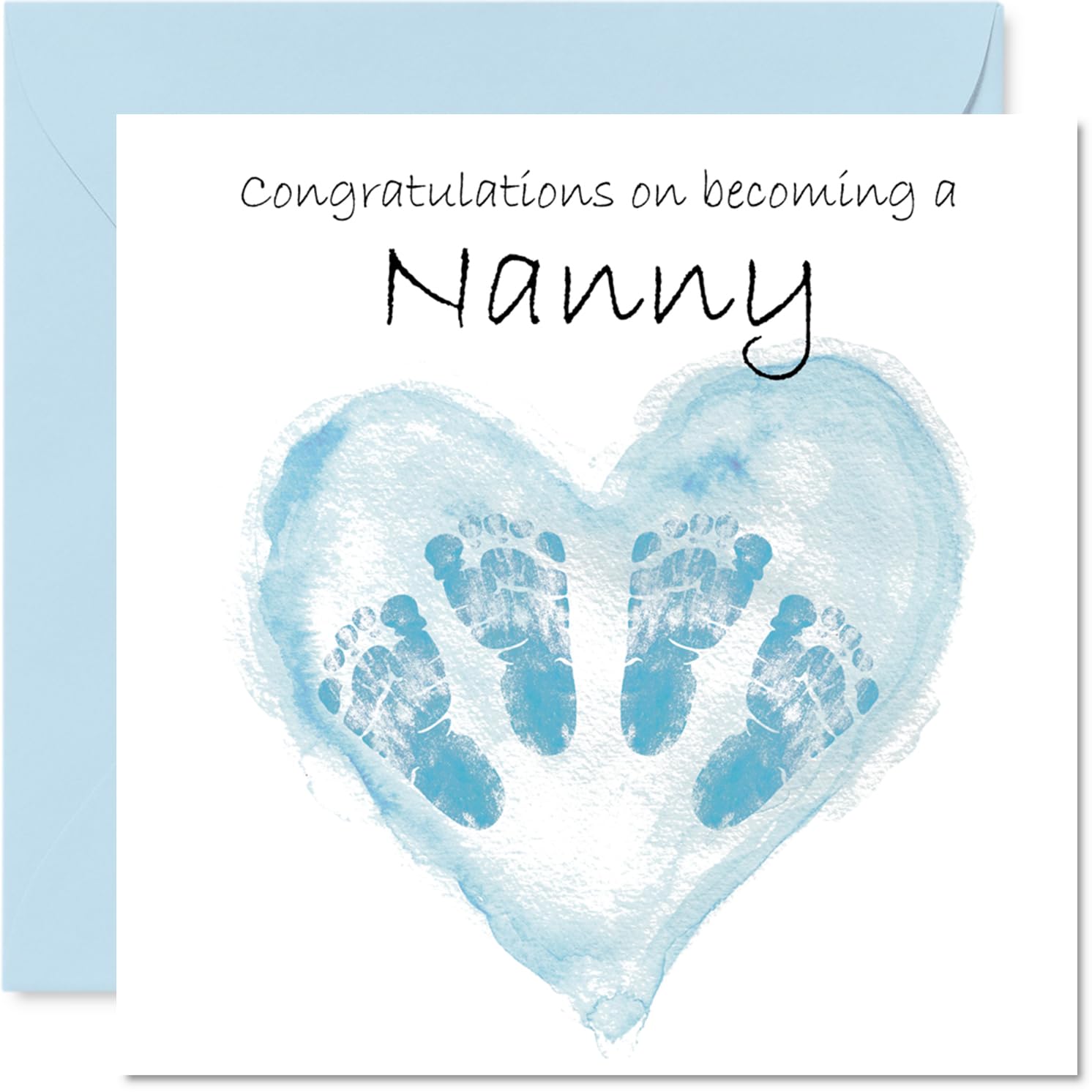 New Baby Boy Card for Nanny - Twins Congrats Becoming - Well Done Congratulations Card for New Nanny, 145mm Welcome To The World Greeting Cards