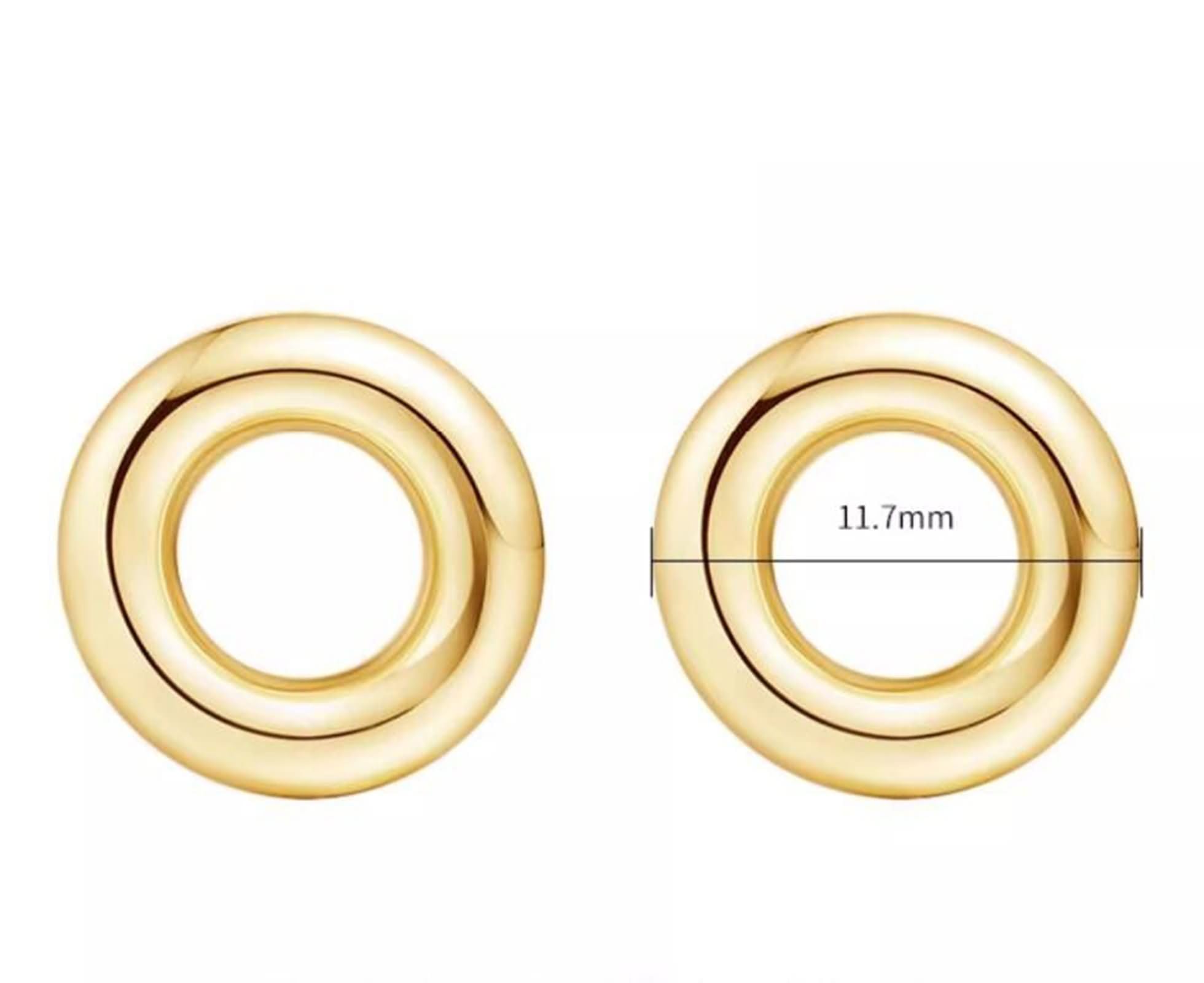 Ohrringe Hochzeit Gelbgold 375/585 / 750 für Damen, Rund, Frauen Ohrringe Gold Stecker