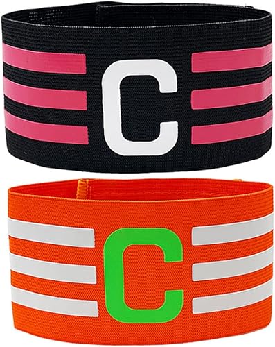 Moligin Bandas ajustables para capitanes de fútbol, accesorios deportivos de equipo para niños y adultos, 2 unidades de uniformes