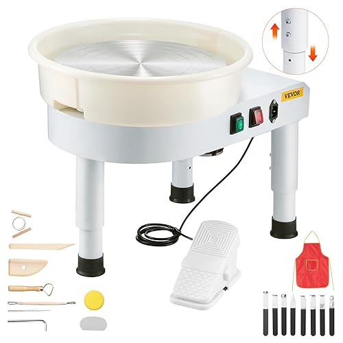 VEVOR 14in/35cm Pottery Wheel for Adults, 0-2in Lift-Table 450W Professional