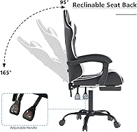 Vista 7 de Gaming Chair with Headrest and Lumbar Support, Ergonomic High Back Office Chair, Racing Style Executive Computer Desk Chair, Leather Adjustable