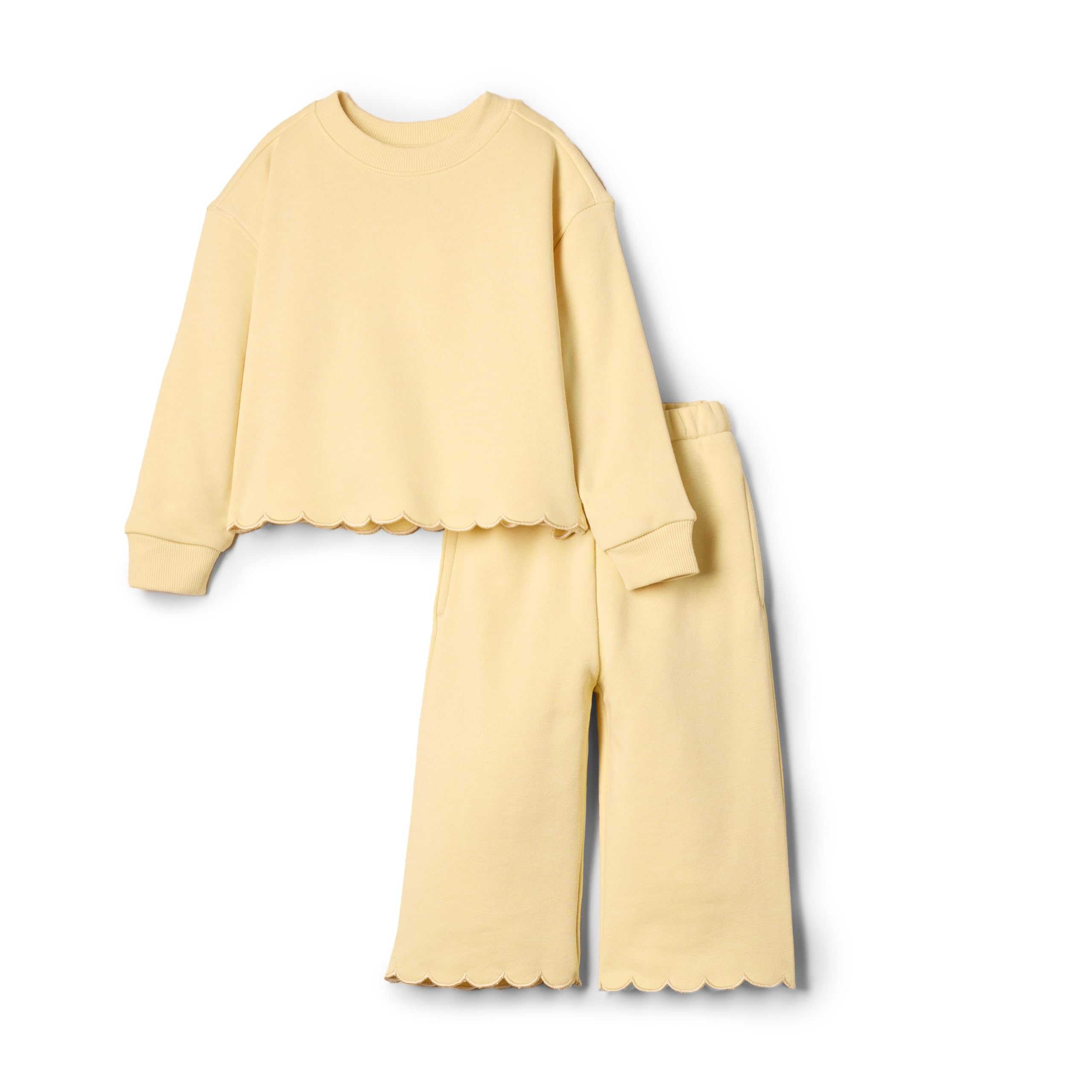 Amazon Essentials x Sofia Grainge Toddlers and Baby Girls French Terry Sweatshirt Pant and Top Set