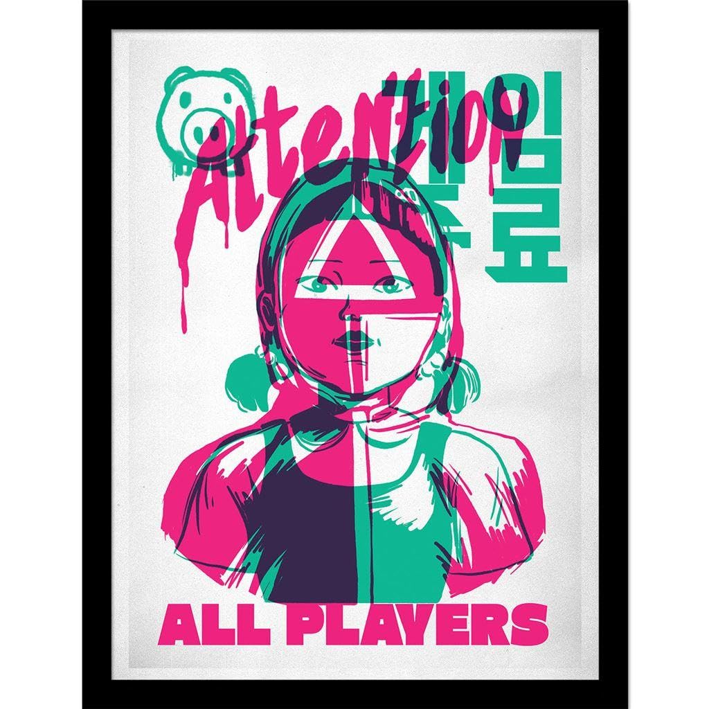 Squid Game 2 Green/Pink All Players Framed Poster (40Cm X 30Cm) ()