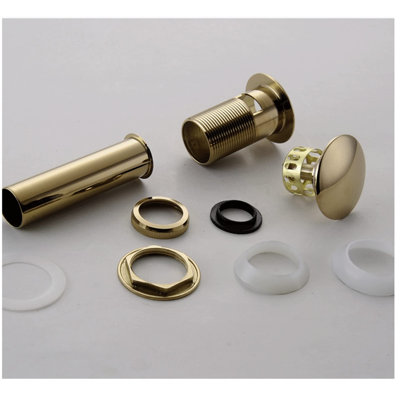 Desague Lavabo Sin Rebosadero,Oro Cepillado,Valvula Lavabo Universal,Valvula Desague Lavabo Click Clack,Desagüe De Rebote,Latón Anticorrosión,Con/sin Orificio De Rebosadero,Oro Cepillado B