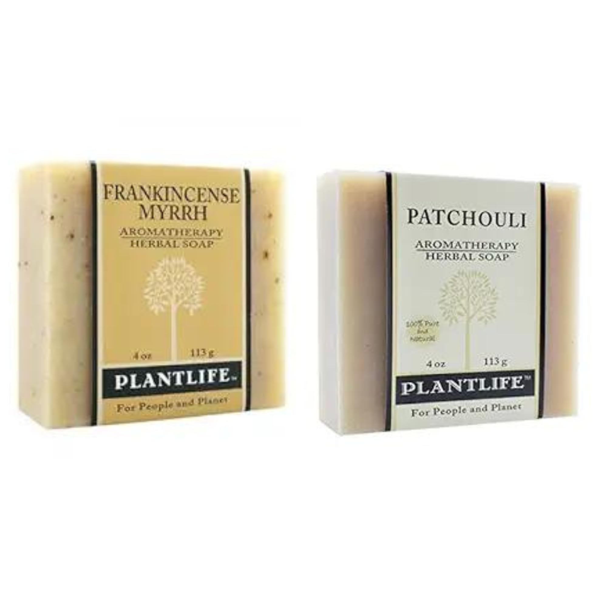 Plantlife Frankincense & Patchouli Bar Soap Bundle of 2 - Moisturizing and Soothing Soap for Your Skin - Hand Crafted Using Plant-Based Ingredients -