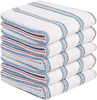 HOME ACE® 100% Cotton Dish Cloths for Washing Up  Lint Free Cloth (38CM x 35CM)  Cleaning Cloths Dishcloths for Kitchen - Pack of 5 Cloths
