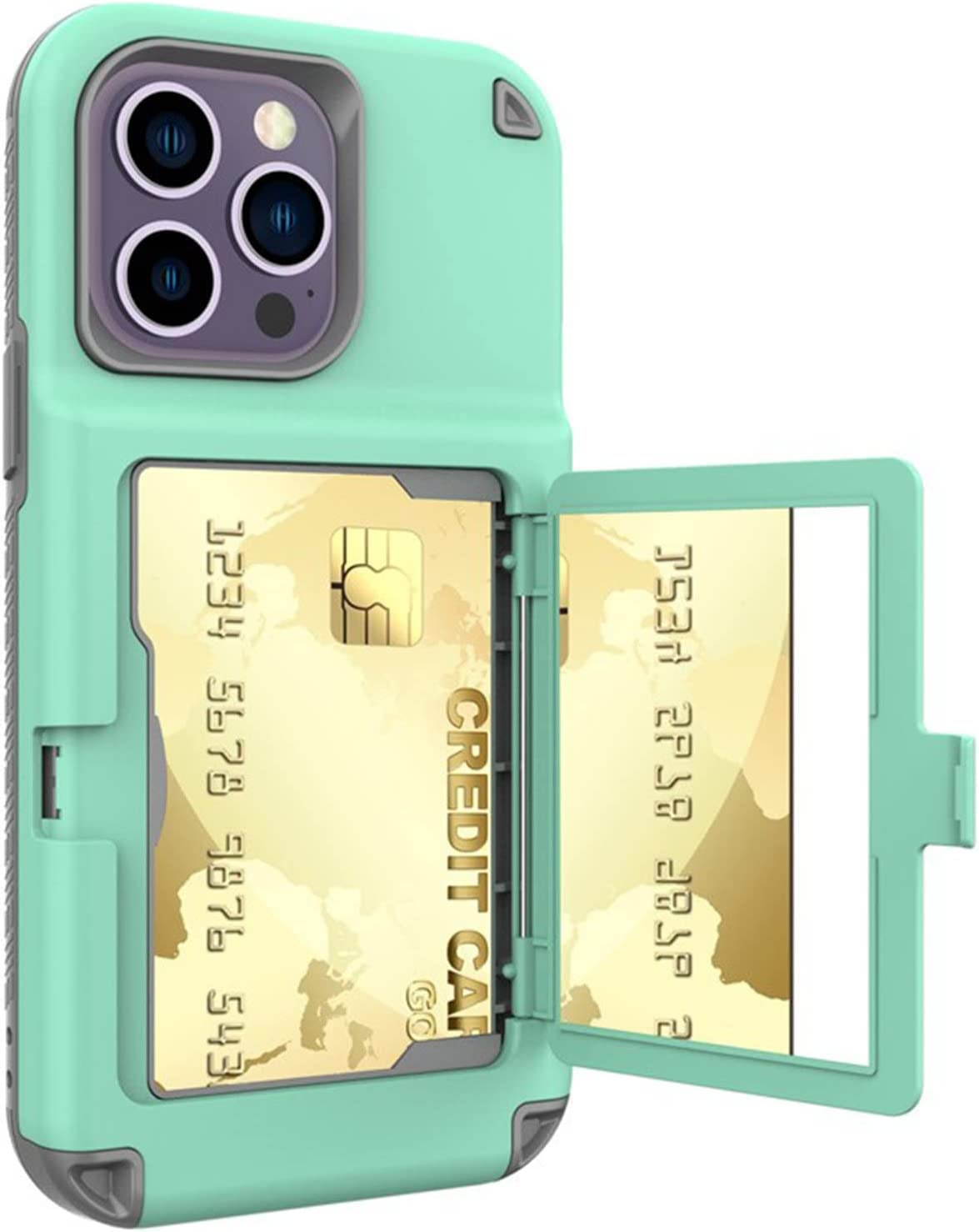 Étui protection iPhone 14 Pro vert anti-choc pour ne plus perdre vos cartes - 3
