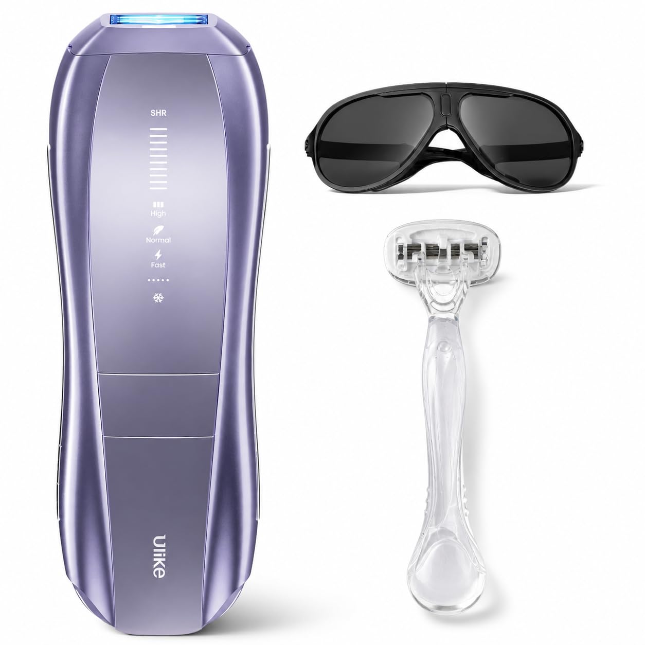 Ulike Air 10 IPL Hair Removal Device with Long Handle Razor, Ice