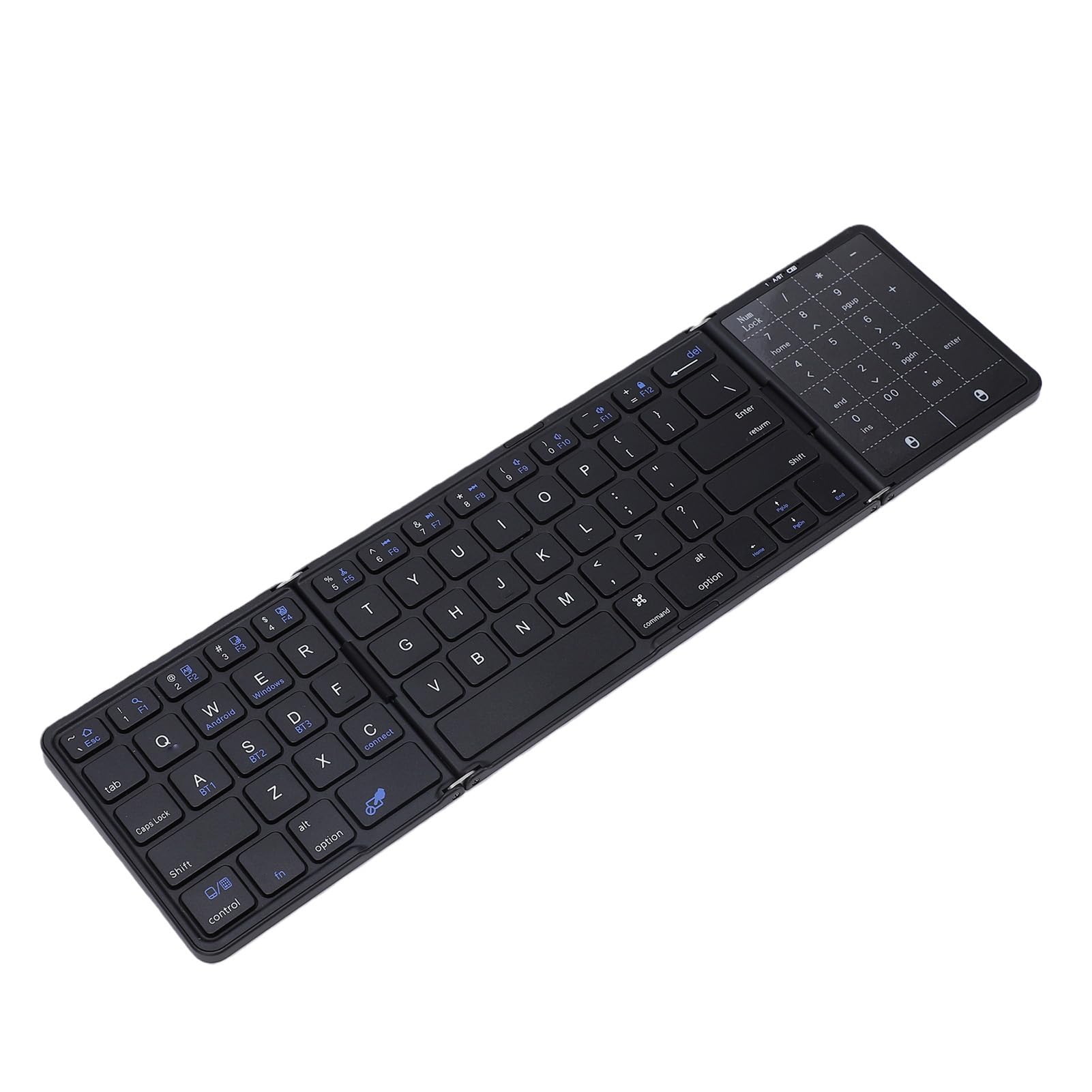 Tastiera Bluetooth Pieghevole con Touchpad Ricaricabile 3 Dispositivi Gesti Multi-touch Batteria 60H per Laptop PC Tablet Smartphone (#1)