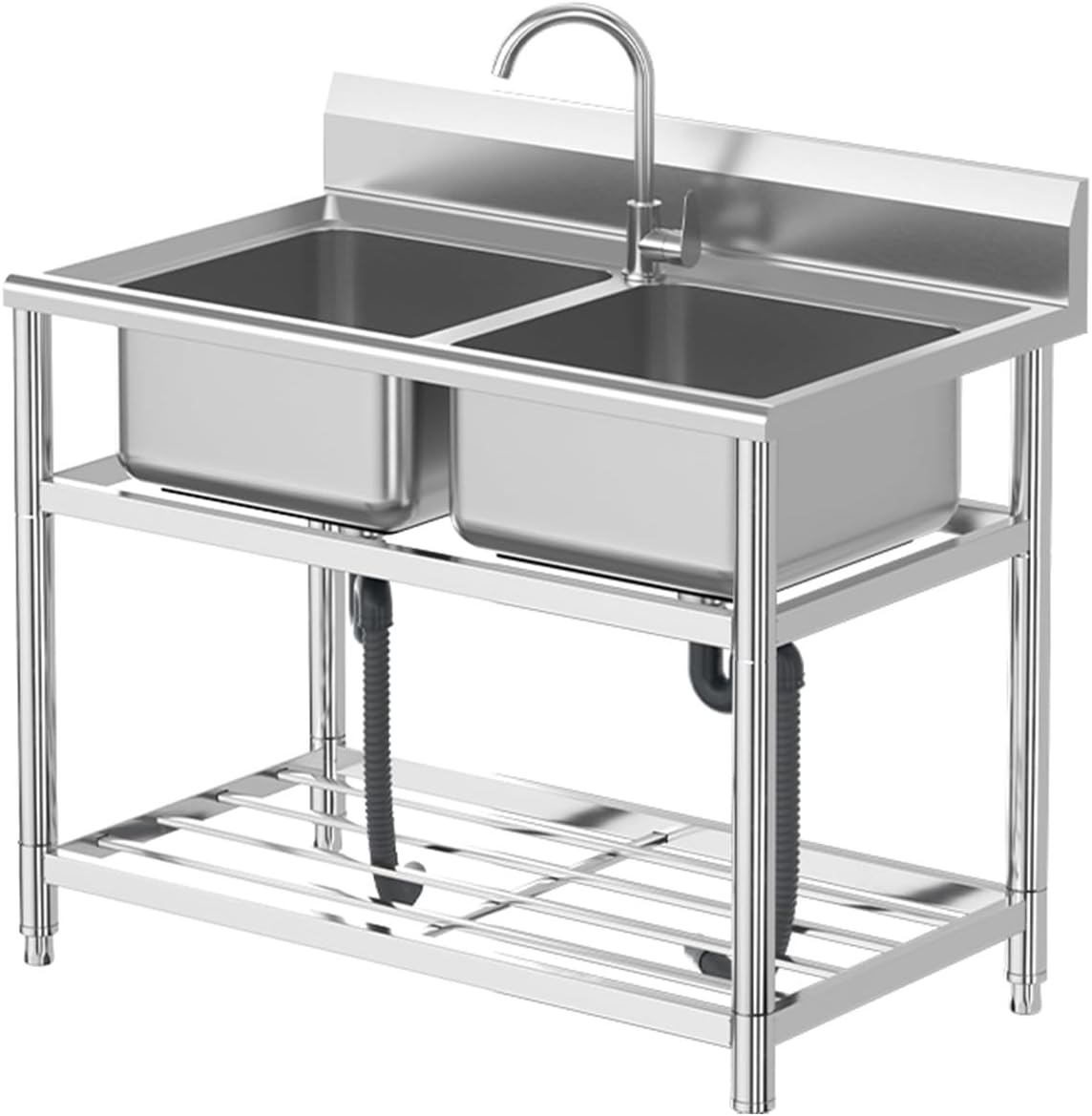 Utility Sink, Freestanding Stainless Steel Sink, Small Stainless Steel